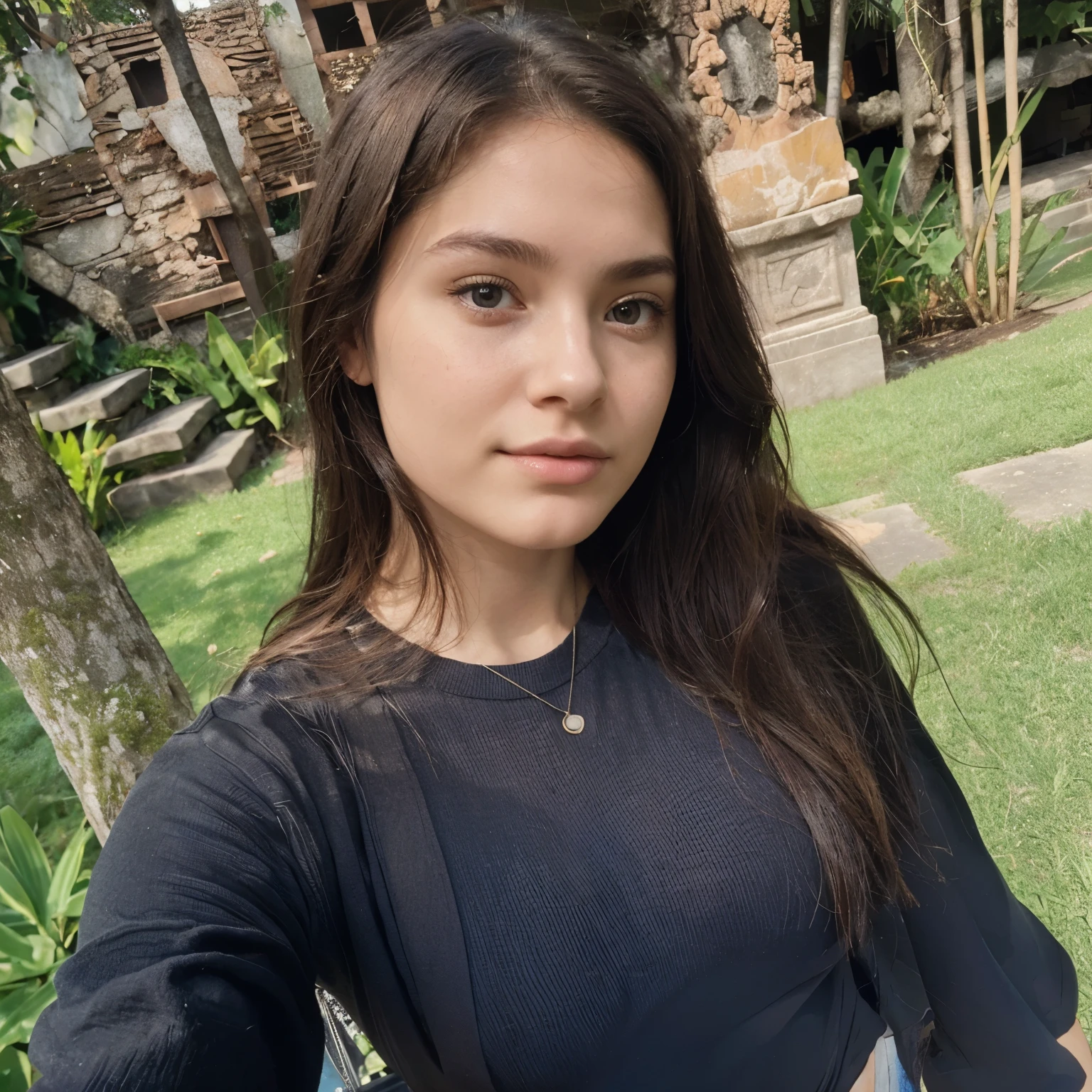 a naked woman selfie, small natural breasts, flat chested, 24 year old female model, photorealistic perfect body, full frontal portrait, upper body portrait, hyperrealistic teen, extend this reference image vertical down
