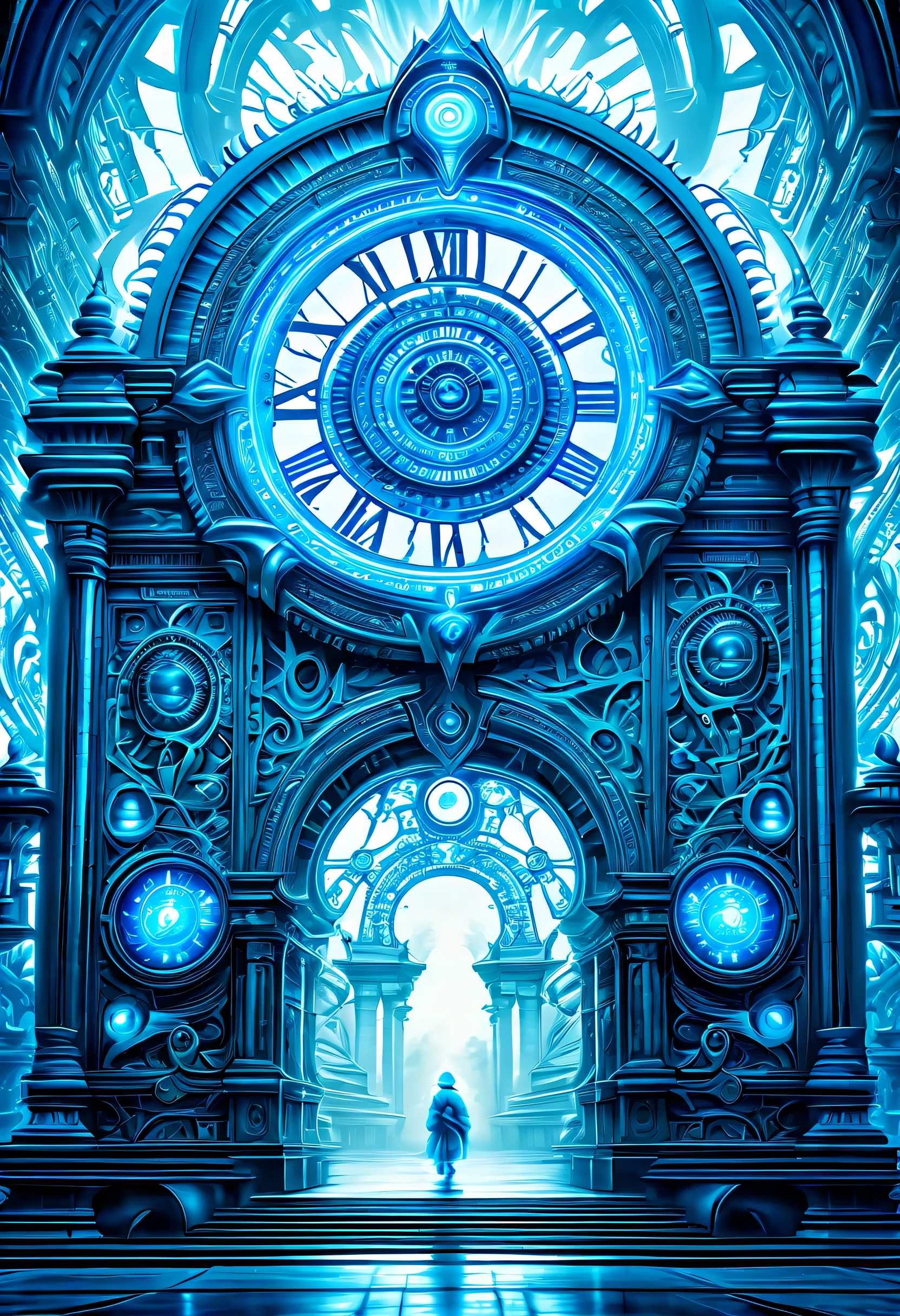 Enhanced Time and Space Gateway, A world of imagination that transcends time with precise details, Sophisticated mechanical elements become the central theme, Breathtaking scenes, intricately drawn gateway, Awe-inspiring beauty, Amazingly spectacular details and stunning aesthetics, Meticulously rendered images, ultra-fine diagram, Exudes mesmerizing beauty, really great work, Soft light and shadow frame the realm of madness, Fascinating futuristic mysterious charm element, A special image of fantastic fog will captivate you, Meticulously crafted at each inch level、Decorated, Complex designs of unparalleled scale, Ultra-realistic depiction captivates, radiated from the image gate, evokes a mysterious deep feeling, Combining futuristic elements with mysterious charm mist glow, Amazing insane level intricate design nooks々picture up to, Super realistic illustration, amazing beauty features, Exquisite images rendered in 32K resolution, More amazing quality and realism,