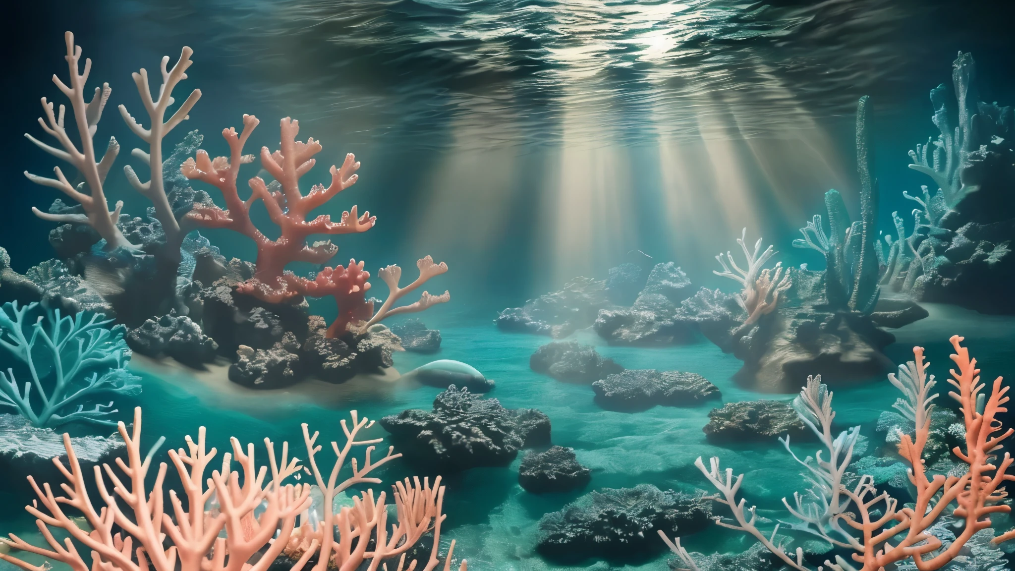 Ocean、coral、Light、Ocean面、透き通ったOcean、8k,live-action,bright,Rich