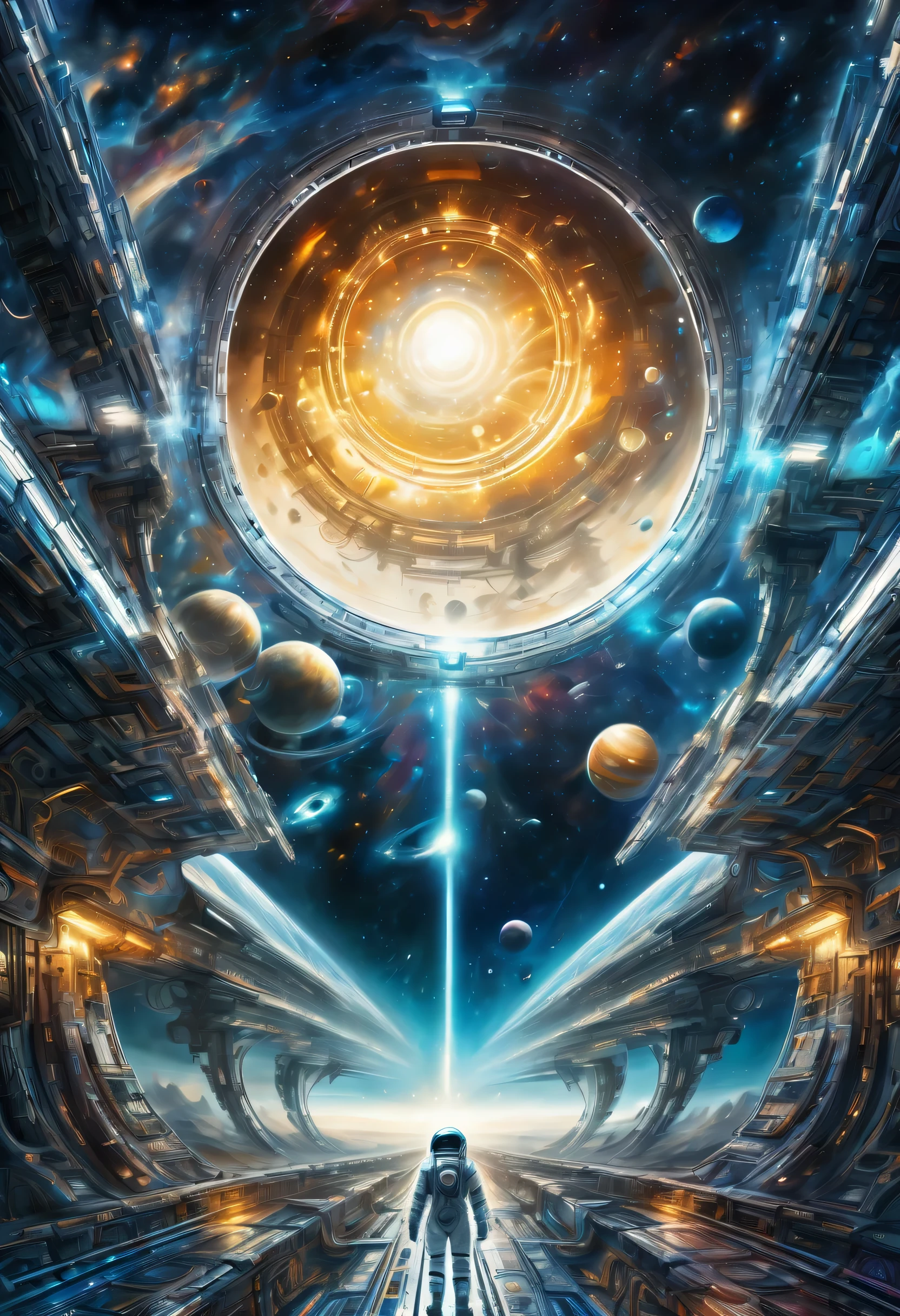 fascinating scenes in space, Gateway aesthetics that transcend time and space, Intricate drawings with breathtaking detail, Amazing images are spectacular doodle artwork, Combining futuristic elements with mysterious charm mist glow, Amazing insane level intricate design nooks々picture up to, Super realistic illustration, amazing beauty features, Exquisite images rendered in 32K resolution, More amazing quality and realism,