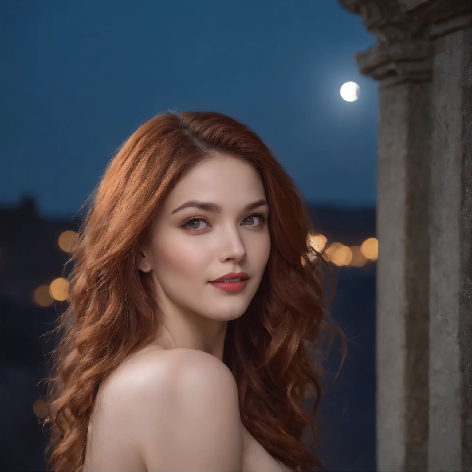 ((best quality)), ((masterpiece)), ((inked)), ((night)), (dynamic sexy pose), majestic intricately detailed soft oil painting by jim lee, professional full body shot, spiderwoman, long ringlets ginger hair, extremely beautiful eyes, long eyelashes, young, white, red see-through spider bodysuit, sensuous pose, provocative pose, spider webs, claws, dark alley background. Smile expressions. Moon time, moon light. Cool vibrant colors.