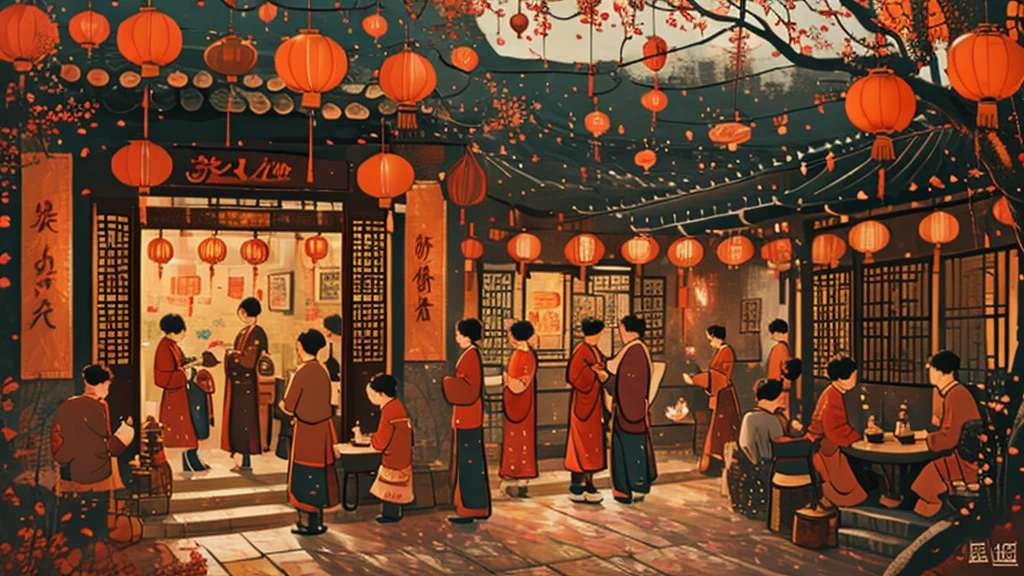 Chinese New Year, reunion, New Year's Eve dinner, reunion dinner, childhood memories of sitting around as a family. Warm and cozy feeling is born, the feeling of home, poster, high-definition picture quality,