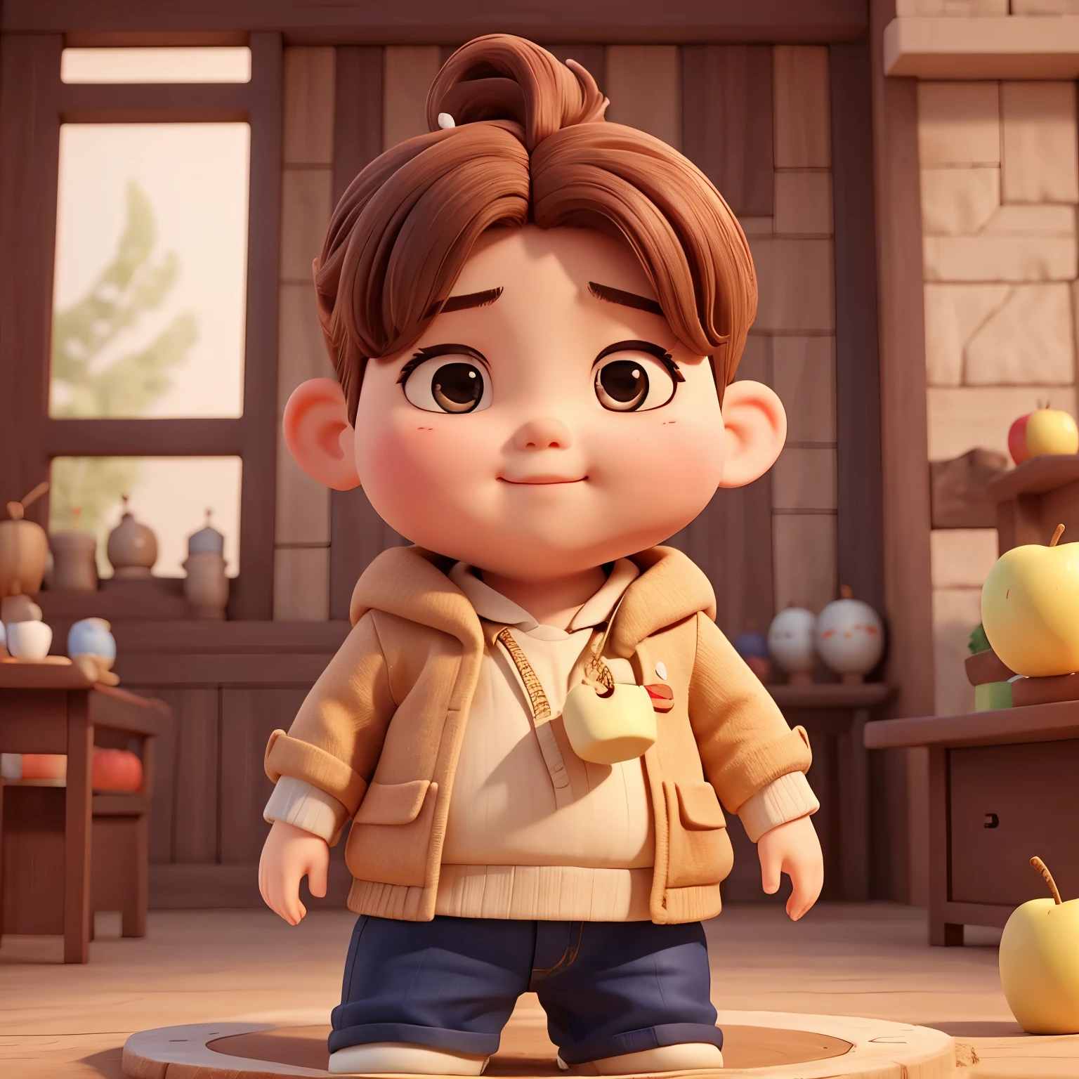 So Junghwan treasure with chubby cheeks and apple hair, peace sign