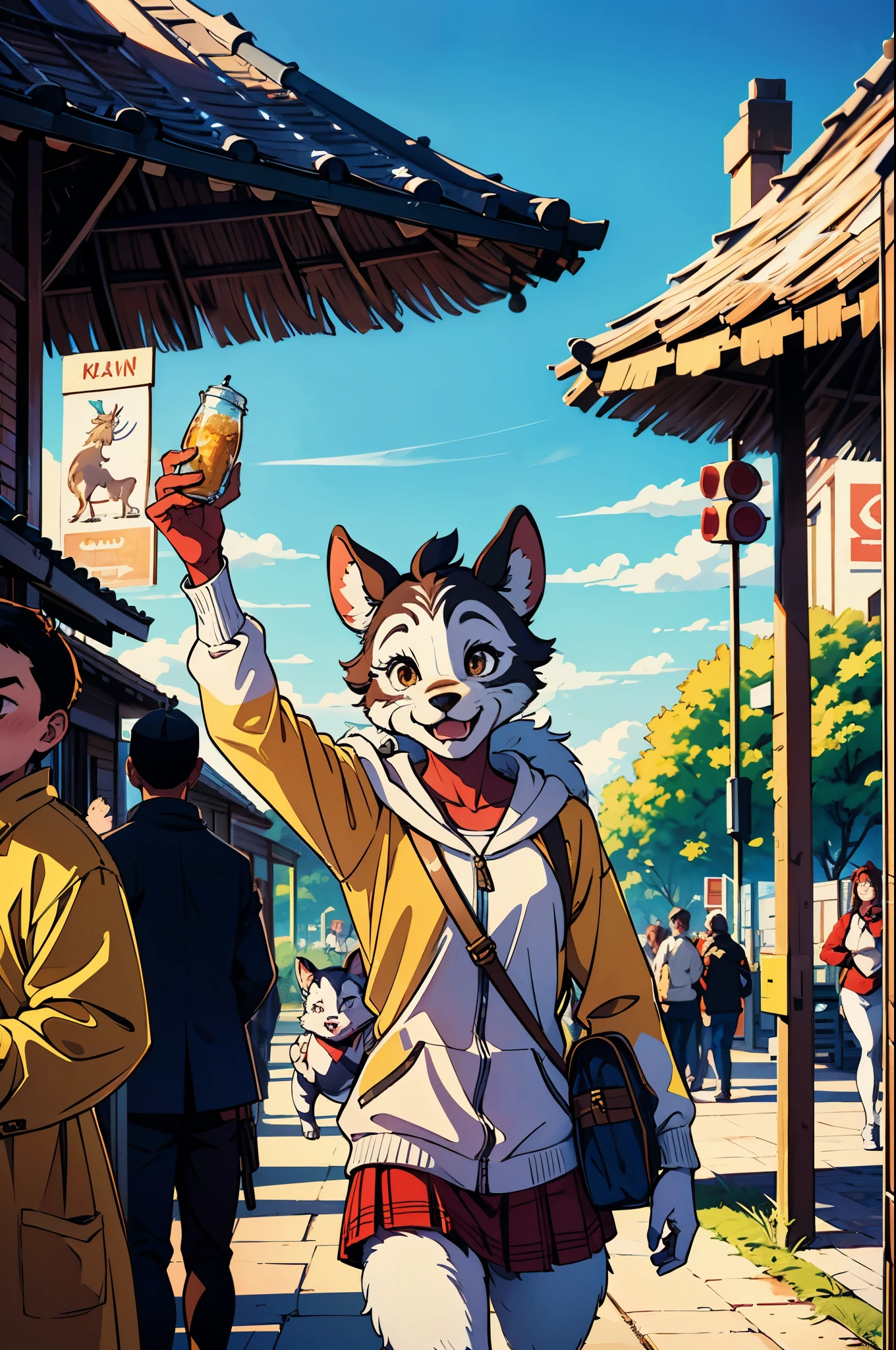 cover_page, super high resolution, detailed background, World Heritage Site, 6+boys, 6+girls, Happy, joyful, absurdres(Photos of solo travelers)(kemono, furry anthro),