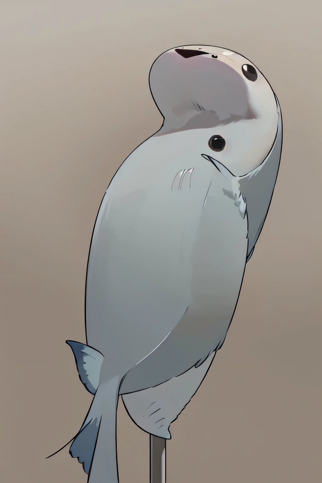 anime style、Sakabambaspis、fish、background white、no background、1 fish、cute、smile