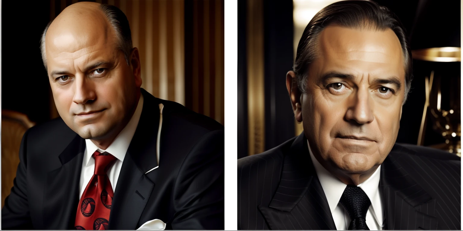 two black and white photographs of a man in a suit and tie, inspired by William Geisler, inspired by Ruben Nakian, Otto Preminger, inspired by Maurice Brown, inspired by Alfons von Cybulka, Advertising portrait, inspired by Erlund Hudson, editorial photography, Robert Rubert and John Martin, inspired by Yusuf Karsh