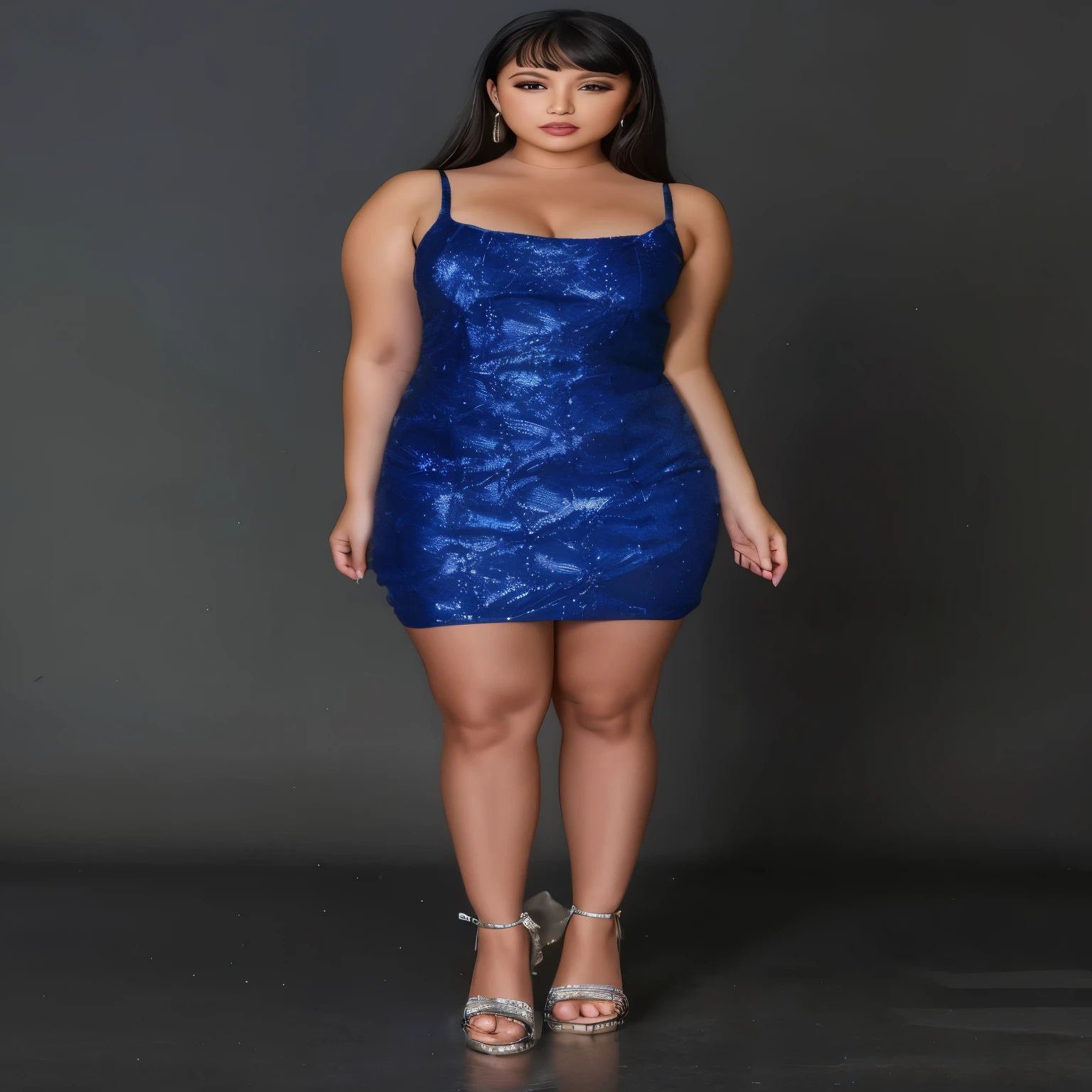 a woman in a blue dress poses for a picture, icey blue dress, diamond sparkle dress, astral dress, blue dress, wearing blue dress, mercury dress, Glitter dress, a blue dress, royal brocade dress, wearing a blue dress, Intricate Fantasy Dress, short skirt, full length view, Intricate detail dress, wearing sparkling clothes, luxury dress