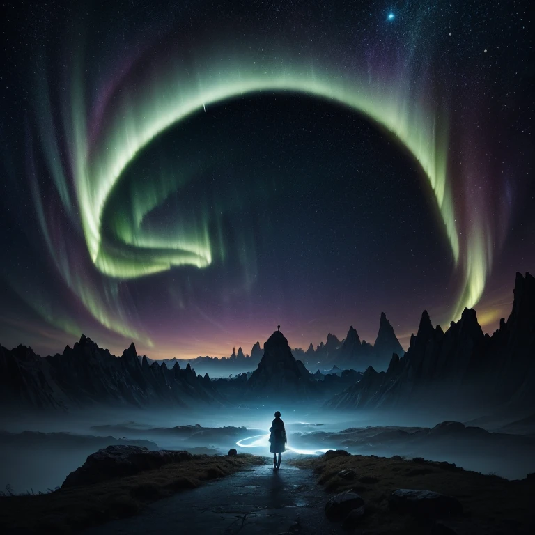 (best quality,4k,8k,highres,masterpiece:1.2),ultra-detailed,(realistic,photorealistic,photo-realistic:1.37),ancient portal,lost in time,interdimensional gateway,aged stone archway,mystical atmosphere,whispering winds,glowing runes,rippling energy,hidden symbols,enchanted vines,crumbling ruins,cosmic gateways,otherworldly landscapes,time-traveling adventurers,mysterious figures,star-filled skies,celestial magic,magical particles,shimmering auroras,distant galaxies,echoes of the past,intertwined realities,boundless possibilities,unseen dimensions,immerse in the unknown,transcendental journey,surreal existence,multiverse exploration,dreamlike visions,dark matter secrets,timeless mysteries,sublime beauty,unveiling the universe,revealing cosmic truths,limitless imagination,suspended in time and space,vivid colors,subtle hues,dramatic lighting,silhouettes against the sky,emerging from the shadows,serene landscapes,awe-inspiring spectacles,escaping reality,forgotten memories,eternal gateways of wonder.