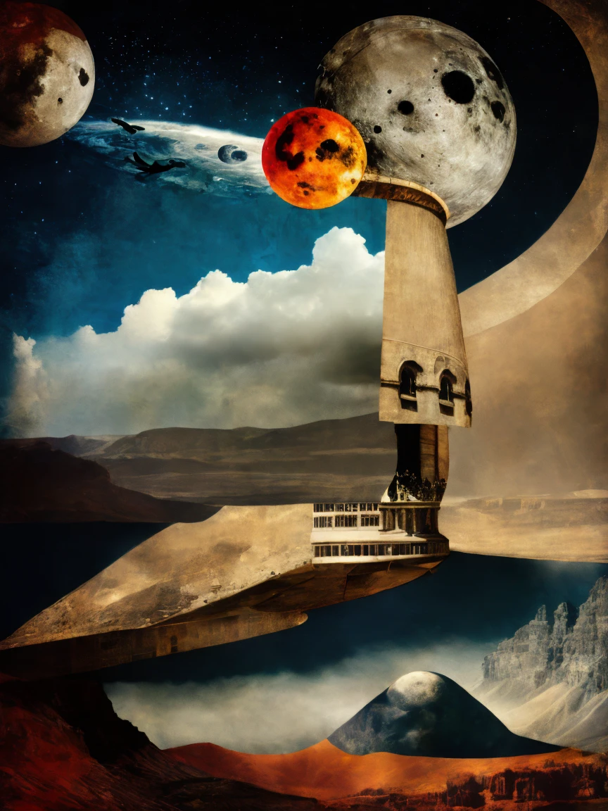 masterpiece, Surreal Collage, collage a Forgotten Gateway of Time and Space