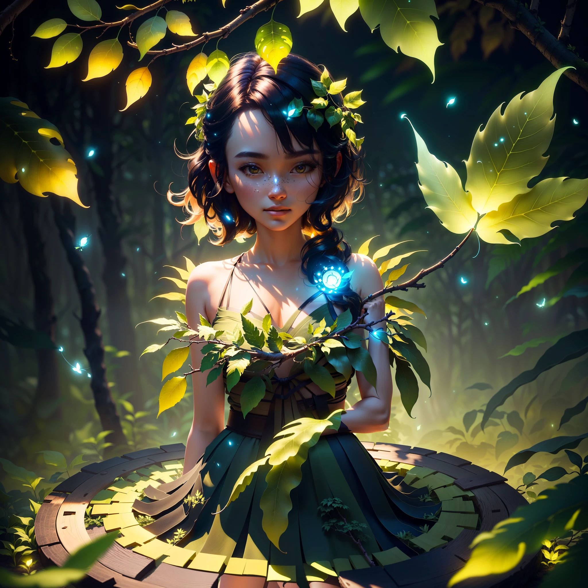 Masterpiece, best quality, (extremely fine CG unity 8k wallpaper), (best quality), (best illustration), (best shadow), the UI interface frame design adopts the natural elements of the jungle theme. The avatar frame is designed in a circle, surrounded by delicate leaves and branches, as well as fireflies and glowing particle effects, (UI interface frame design), (natural elements), (jungle theme), (circle), (leaves), (Branch), (Firefly), (Glow), (Particle Effect). , isometric 3d, octane rendering, ray tracing, ultra detailed