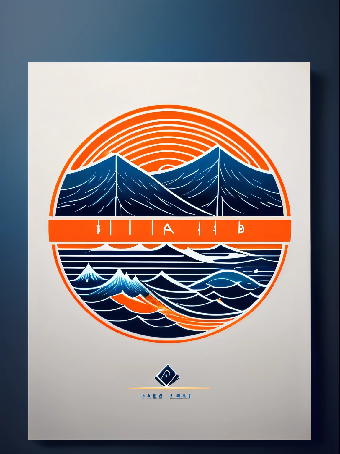 Logo with Harbour Bay Mouth text, Wave Line Art Logo, Black and Dark Blue Background, Bright Blue, Bright Orange, Minimum and Pure — Whale, Simple, Ultra Detailed, Detailed Drawing, Vectorization, Silhouette, 8k.  