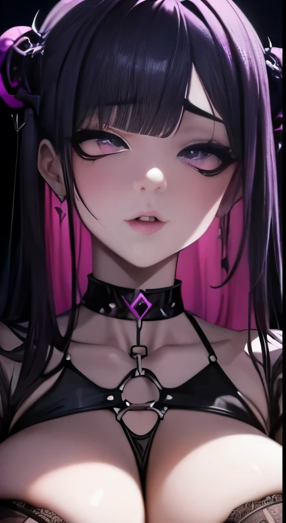Vulgar girl, gothic otome anime girl, gothic - cyberpunk, cyberpunk horror style, gothic art style, detailed digital anime art, gothic art, devil anime girl, gothic girl face, anime style 4k, Dark art style, anime cyberpunk art, gothic aesthetics, anime goth girl, gothic horror vibes、