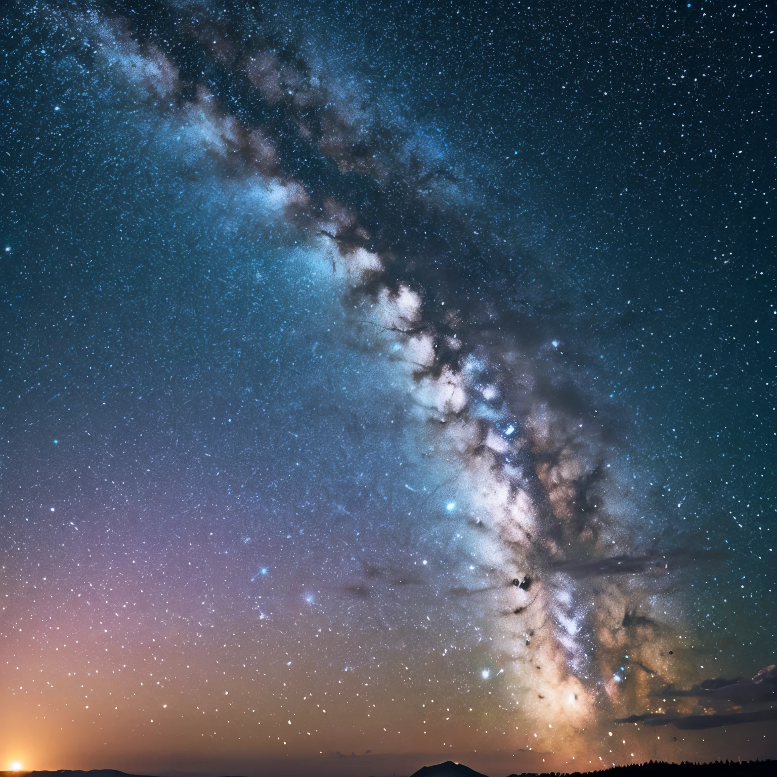 light pink milky way、white and yellow star、happiness