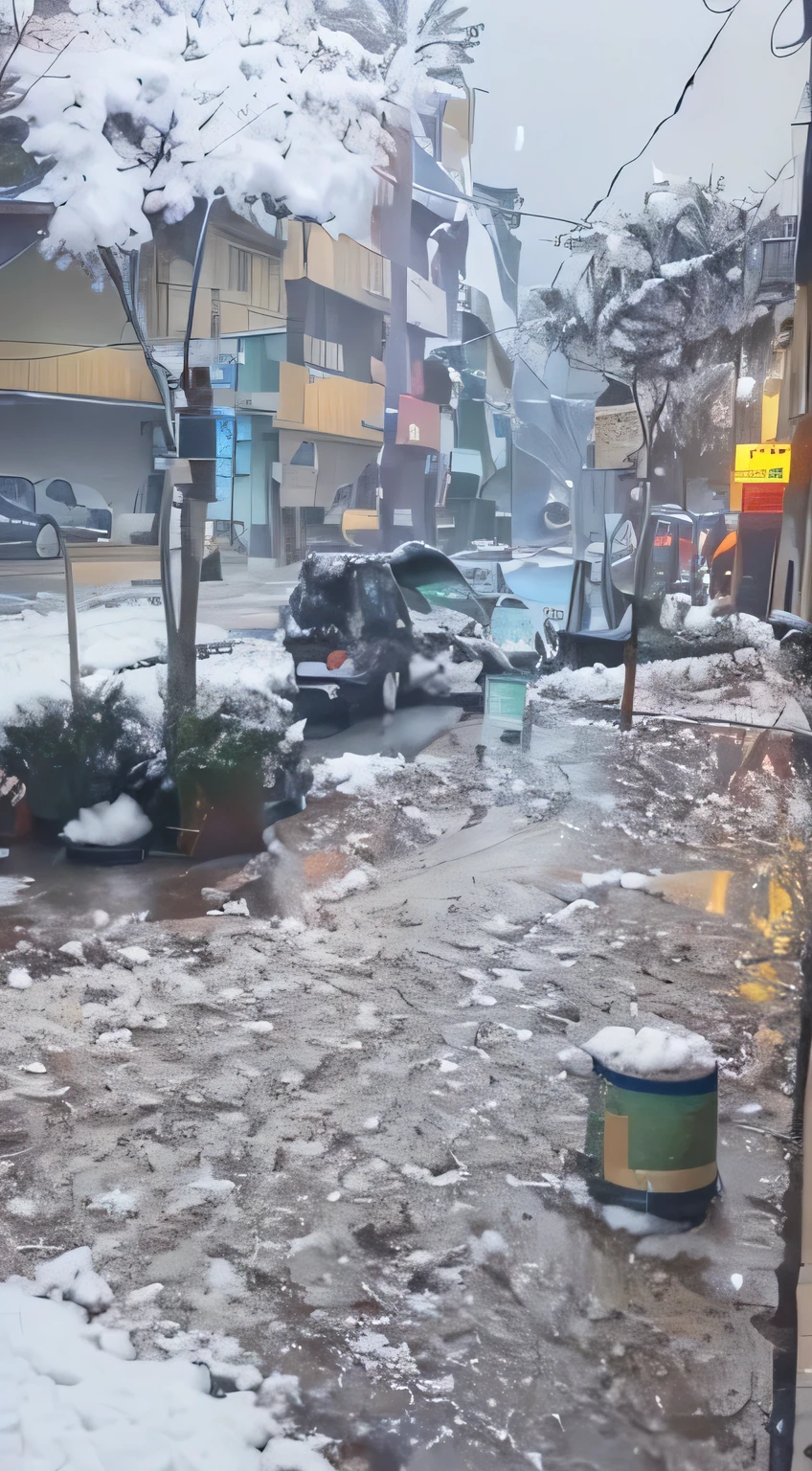 there is a snow covered street and a tree, during a hail storm, hailstorm, it is raining heavily, day after raining, during snowfall, rain is falling, raining!!, raining outside the cafe, at evening during rain, , heavy rainfall, raining outside, it is raining, dense rain,