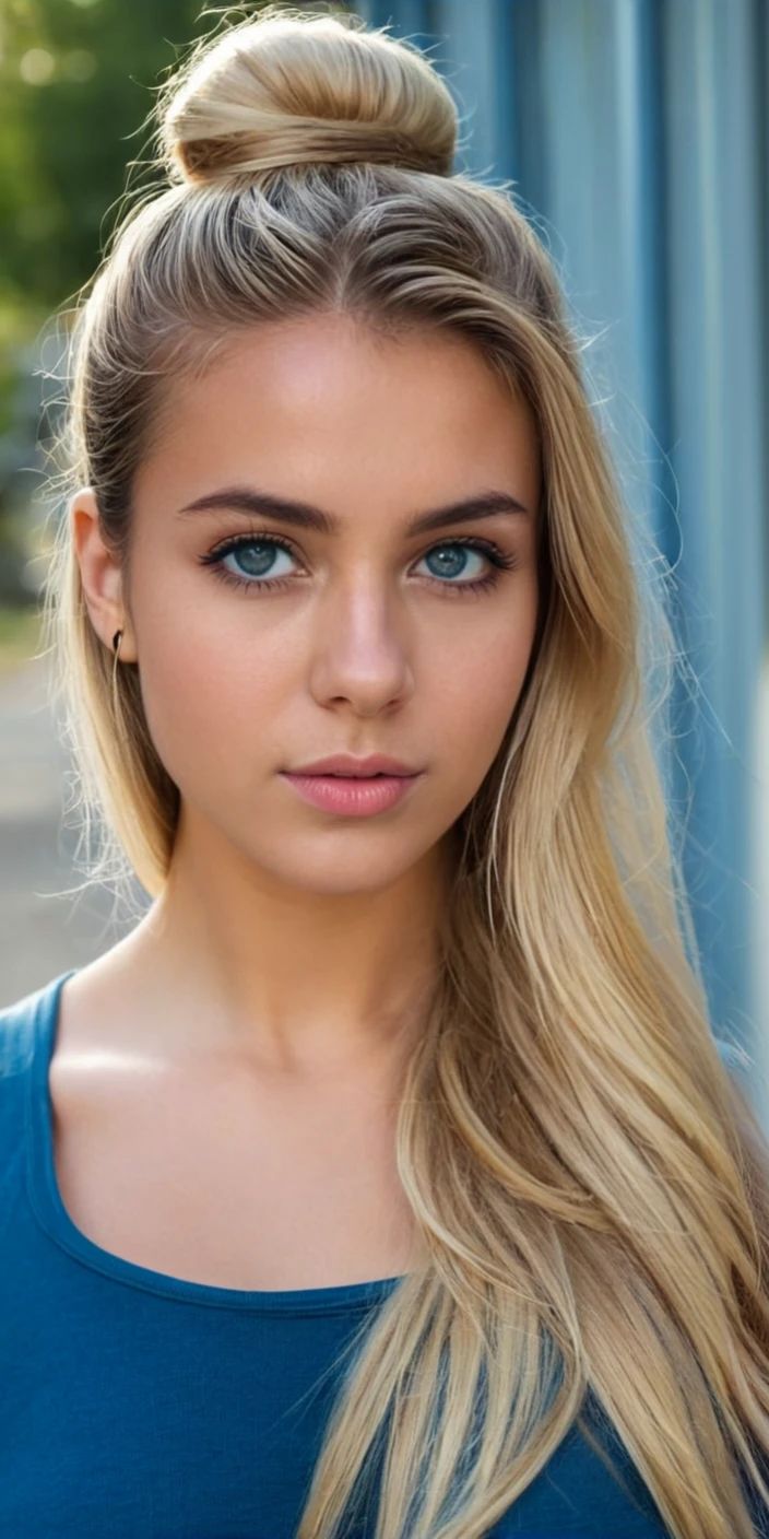 teen, (selfie, top view: 1.4), (straight half body: 1.4), RAW UHD portrait photo of a 15-year-old blonde (blue-eyed woman) walking down a dark alley, natural breasts_b, night city, (red sundress), (décolleté), detail (textures!, hair!, glitter, color!, disadvantages: 1.1), highly detailed glossy eyes, (looking at the camera), mirror lighting, DSLR camera, ultra quality, sharp focus, sharpness, depth of field, film grain, (center), Fujifilm XT3, crystal clear, large breasts, bare torso, center of frame, pretty face, sharp focus, street lamp, neon lights, bokeh, (dimly lit), low key, night, (night sky) detailed skin pores, oiled skin, tan, intricate eye details