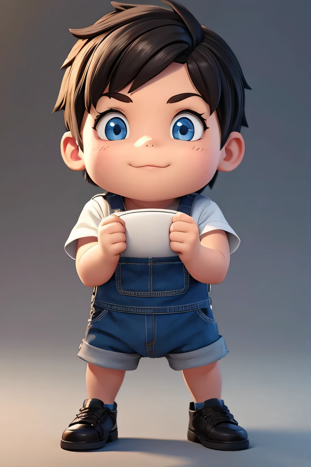 Cute boy cartoon image，little cook，full body portrait，Front view，c4d，High quality rendering，Three View