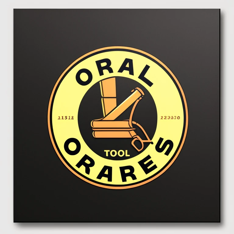 no background，Tool cart emblem，The logo is printed with the letters orcale，Retro logo design badge，rectangle，masterpiece，The finished product is for use on household tool carts as a simple emblem，The award-winning，printed on cube metal
