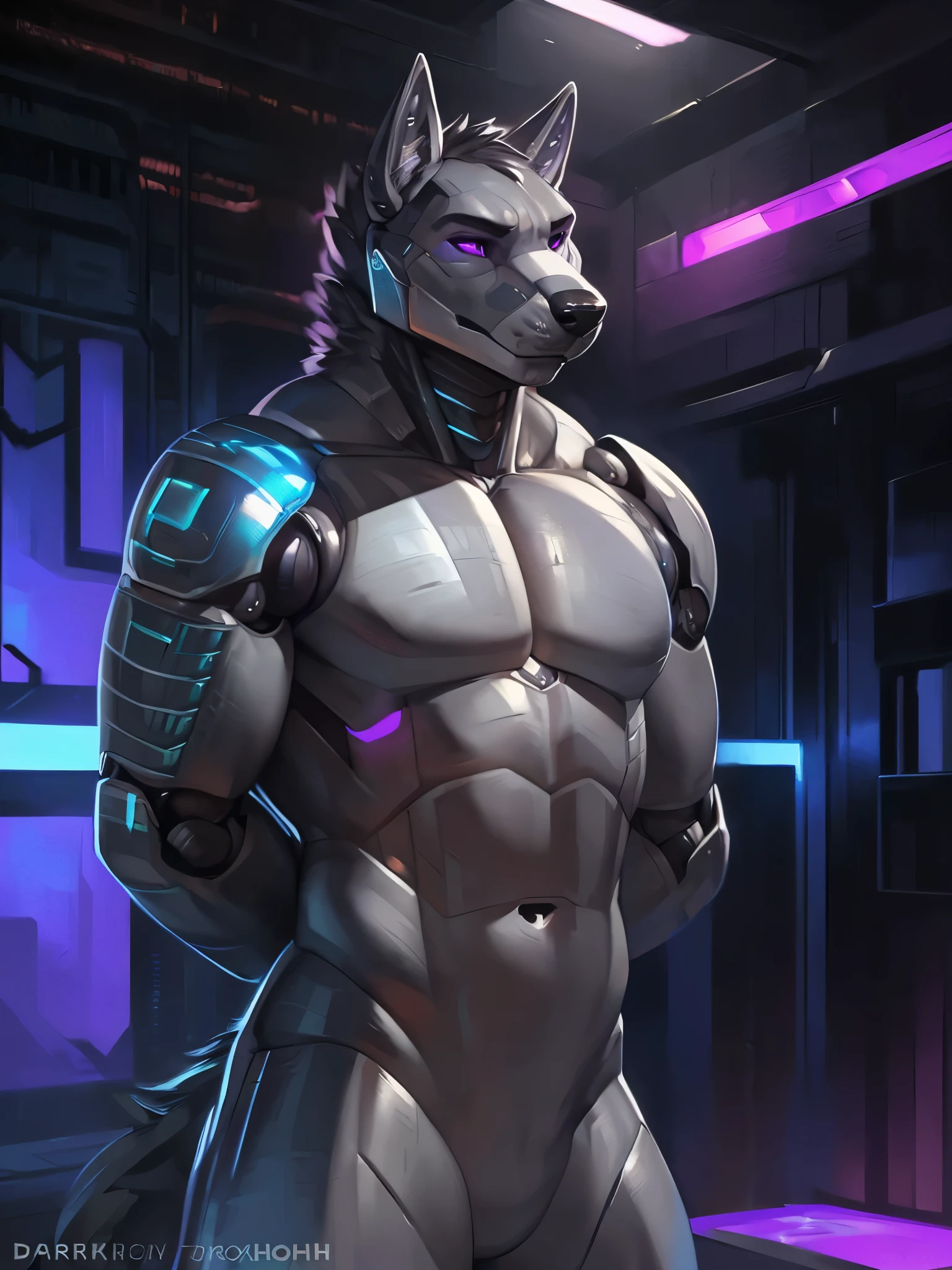 (male protogen:1.2), The second, alone, adult, (Muscular male, muscle:1.2), (Dark skin:1.2), (cyborg, ANDROID:1.2), (ultra large breasts:1.2), ABS, (big ass:1.2), large size, (naked, naked:1.5), erect nipple, cola, claw, standing, (elegant pose:1.7), looking here, (Light gray aura of dark energy power:1.3), (Light gray disemboweled viscera:1.3), ((simple black room:1.2)), (8k, Best Quality, masterpiece, Hyper realistic, Digital art, photorealistic, Photography, ABSurd res, ultra genial, High resolution, upload the e621, \(artwork\):1.2), ((by null ghost, by violinist taran, by anhes, For someone:1.2), (3D, unreal engine 5:1.2), ((bring your head closer to your thigh:1.6)), (front part of the body, Turn here:1.2), (three-quarter portrait1.6) (genitalia) realistic penis, exposed genitals 