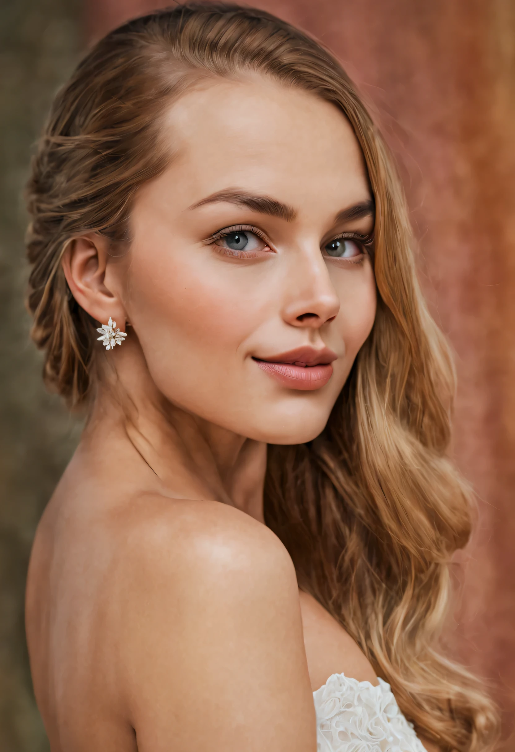 (best quality,4k,8k,highres,masterpiece:1.2),ultra-detailed,(realistic,photorealistic,photo-realistic:1.37),HDR,UHD,studio lighting,extremely detailed eyes,detailed lips,woman standing,portraits,vivid colors,warm color tones,soft lighting,flowing dress,long flowing hair,gentle smile,graceful pose,serene environment,natural background,subtle breeze,peaceful atmosphere.