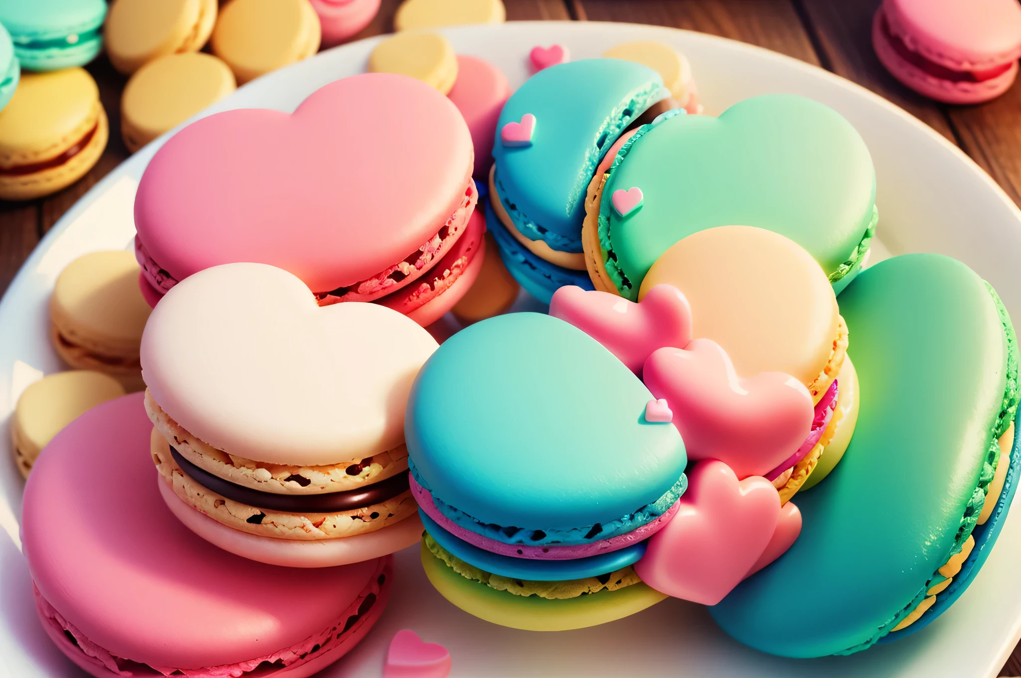 American candy heart macaron color