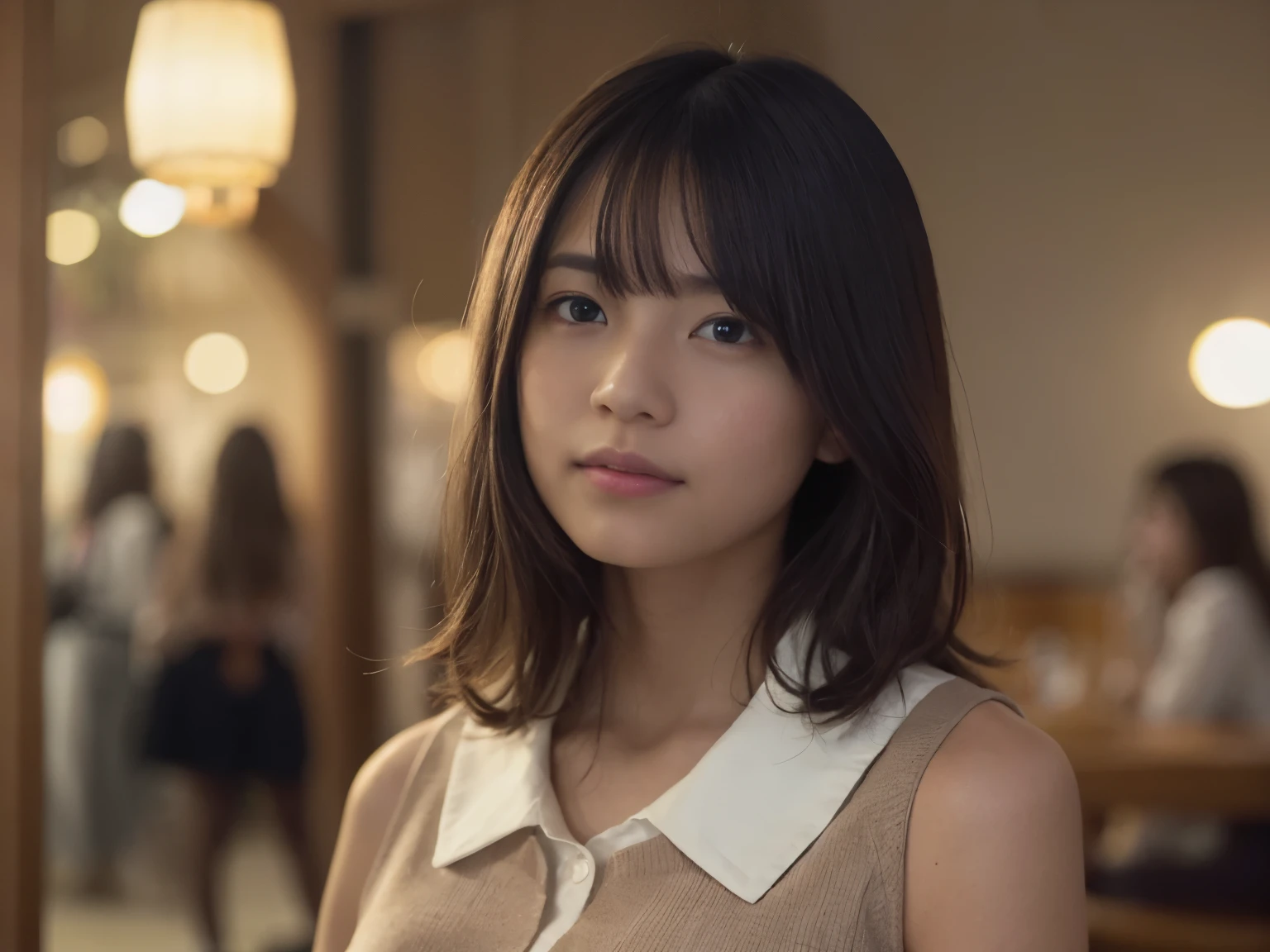(8K、Raw photo、highest quality、masterpiece:1.2)、(realistic、Photoreal:1.37)、super detailed、
1 girl、cute、solo、beautiful and detailed sky、Detailed cafe、night、Are standing、date、(blush of the nose)、(laughter:1.1)、(closed your mouth)、small breasts、enchanting smile、nightの遊園地、merry-go-round、professional lighting、Sony α7R4、Zessie 50mm F1.8、
medium breasts、beautiful detail eyes、(collared shirt:1.1)、A bow tie、pleated skirt、(short hair:1.2)、floating hair、smile、smile、17 year old girl
Rembrandt Lighting(rembrandt lighting)