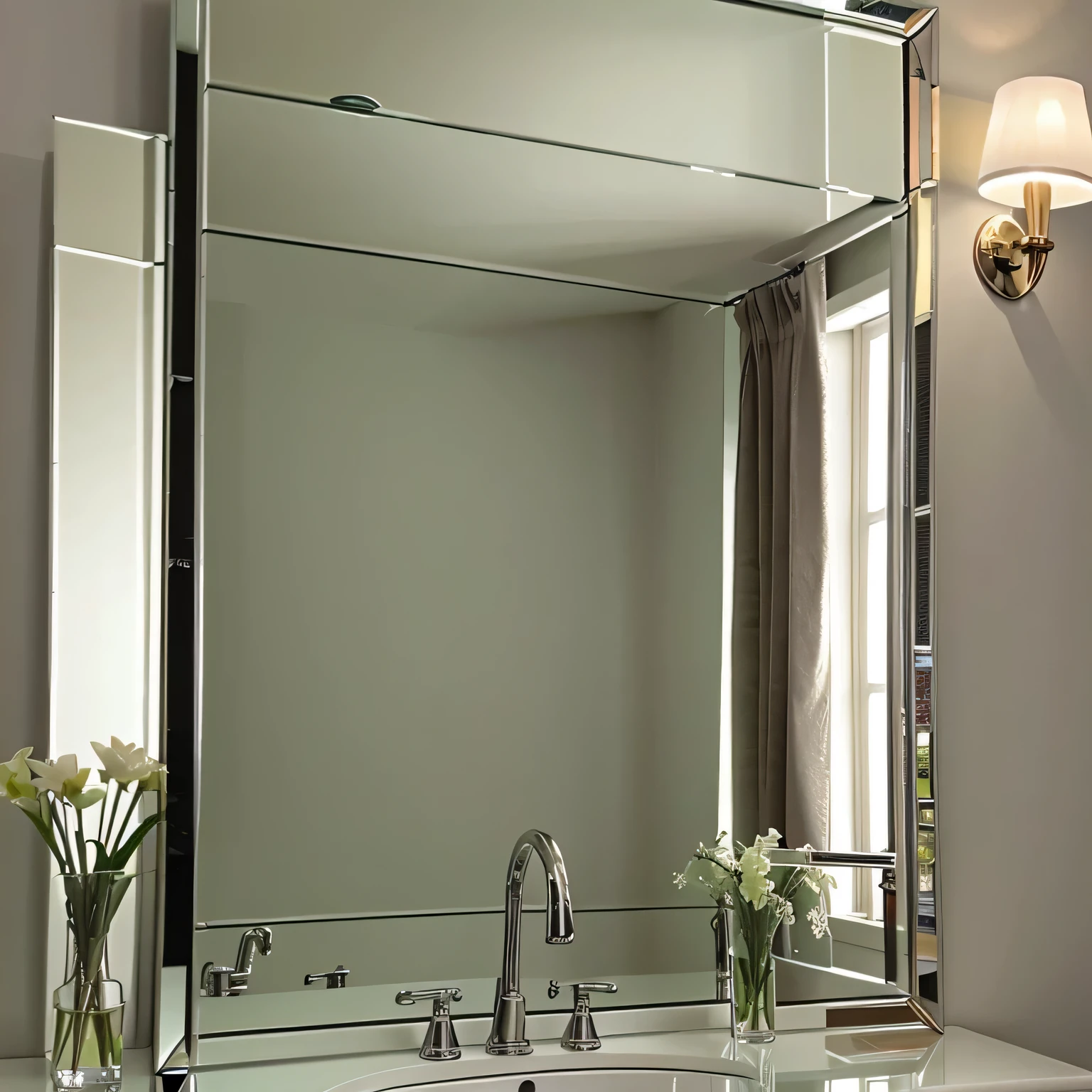 close-up of the mirror glass