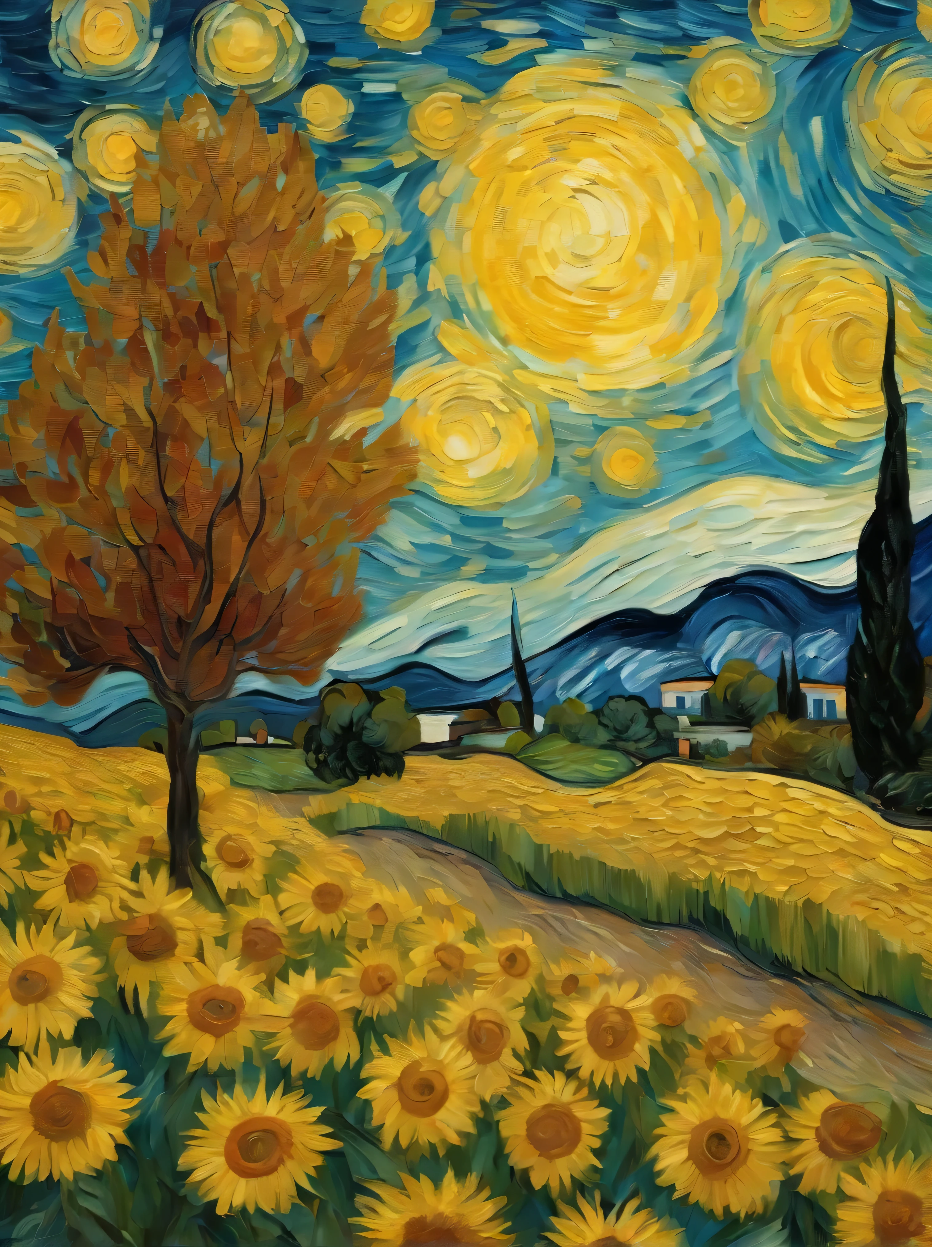 Van Gogh's「Jirasova」Create a high-quality version of, Van Gogh's星月夜スタイル