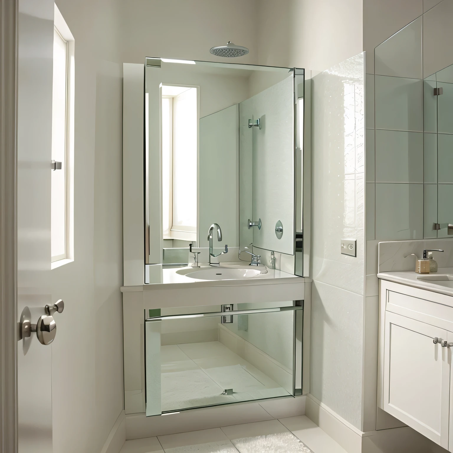 bathroom mirror corner braces and D-rings