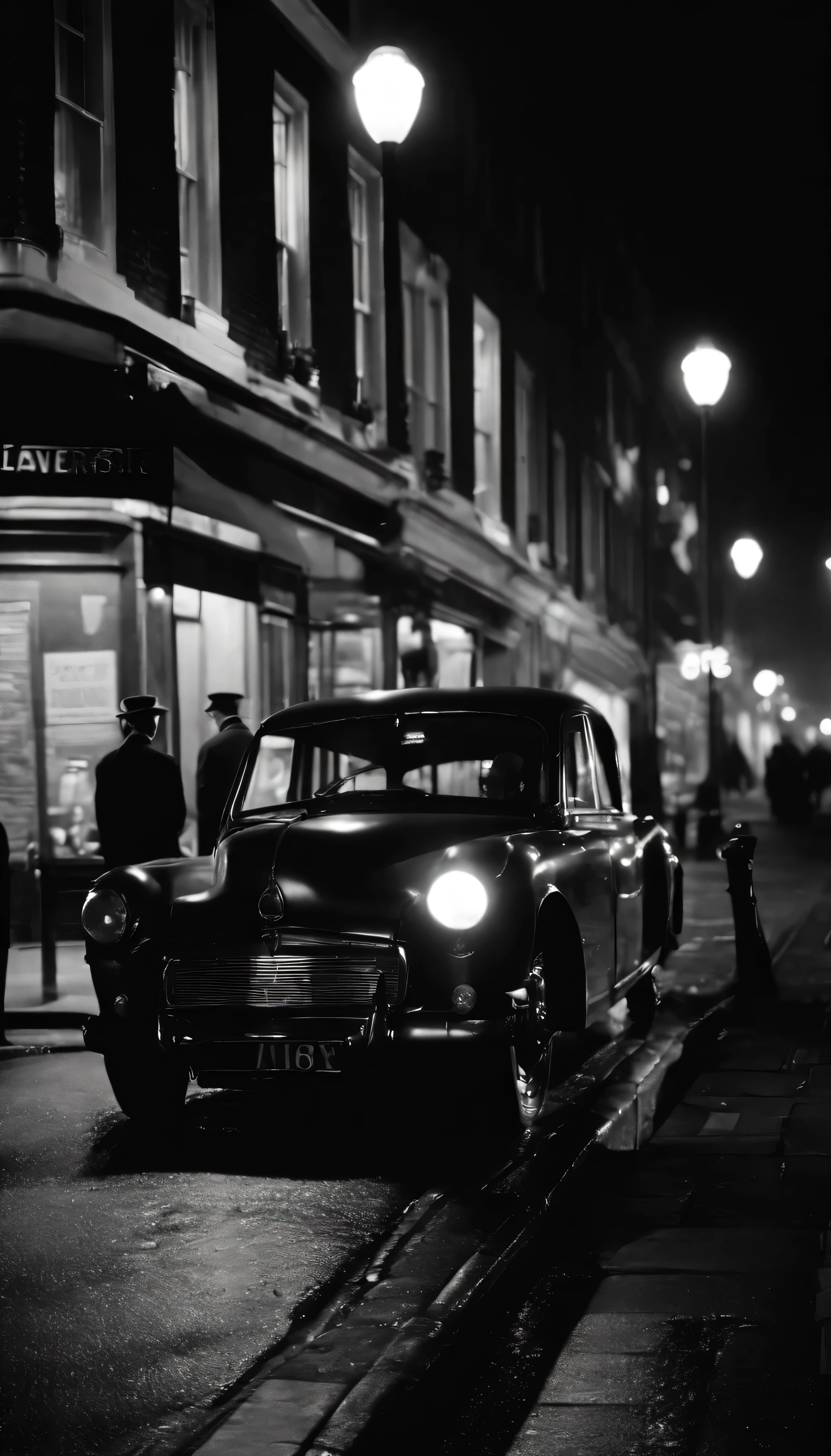 1960's london street scene at night