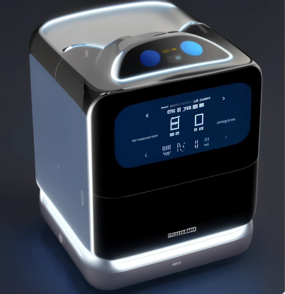 (Product design,3D rendering,the product:1.1,high quality render:1.2),Extremely high level of detail(3D rendering,HD:1.1),black silver machine,front look,All-view,Screen(screenshot,Display content),Dark color scheme(black,silver),Introduction to modern style,digital displays,high-tech feel,industrial design(molding,metallic feel:1.1),Precision manufacturing,light lighting(soft light,fill light,backlight:1.1),Front angle,3/4 front view,product button,touch screen,HDScreen,Electronic devices,sense of the future,Futuristic design,Sharp lines,Streamlined shape,instrument panel,Professional presentation,Mechanical structure display,black面板,High-end technology equipment