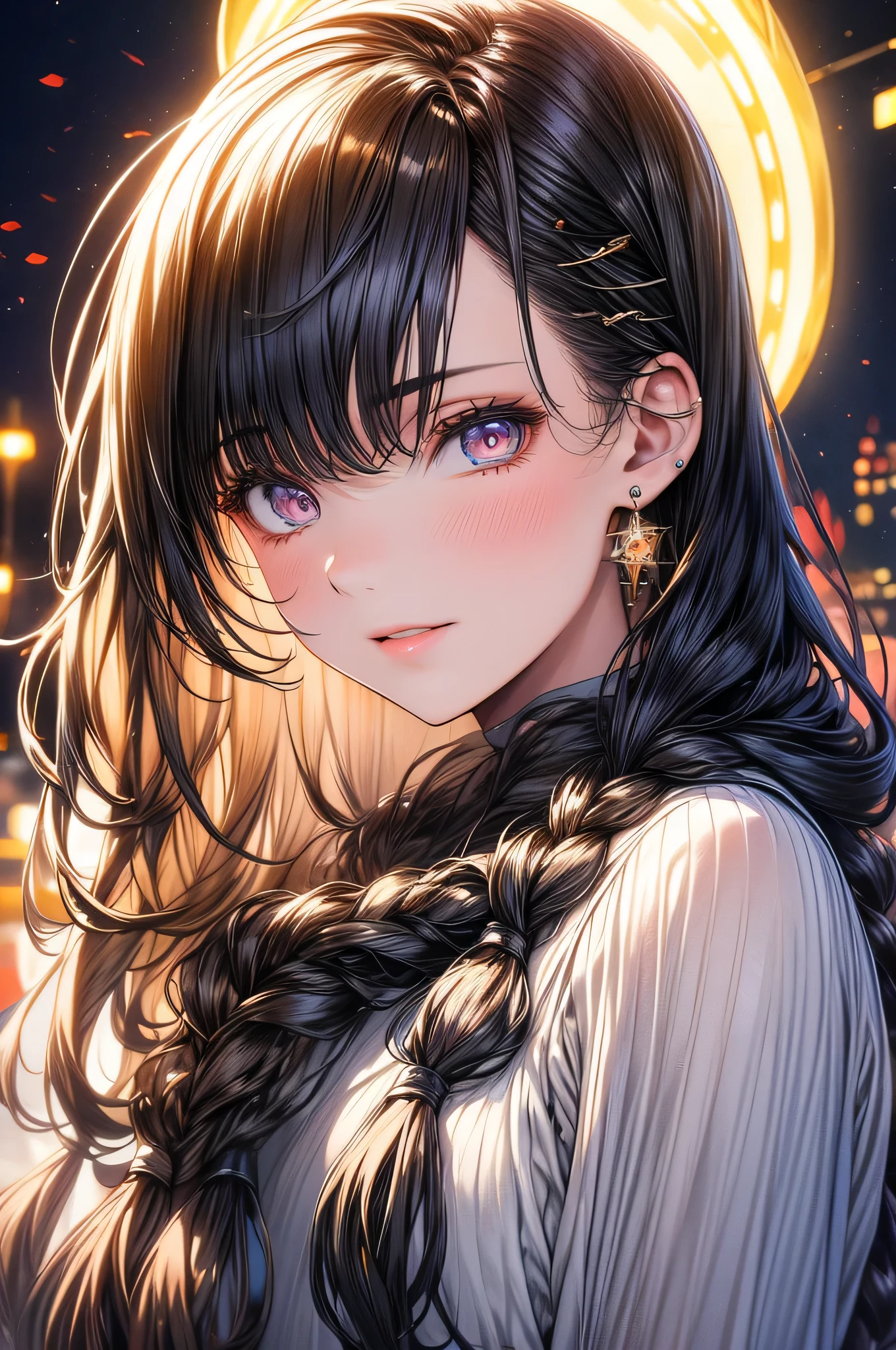 (melhor qualidade,4k,8k,high resolution,obra de arte:1.2),ultra-detalhado,(realista,photorealista,photo-realista:1.37),lindos olhos detalhados,beautiful detailed lips,olhos e rosto extremamente detalhados,long eyelashes,Garota,cabelo roxo,Braided hair,olhos cor de mel,parque tranquilo,Cachecol de seda,pintar um quadro,tranquilo,Mixed media artwork,pinceladas suaves,cores vibrantes,scenic landscape,subtle lighting,atmosfera serena,artistry,criatividade,postura relaxada,golpes habilidosos,Artistic expression