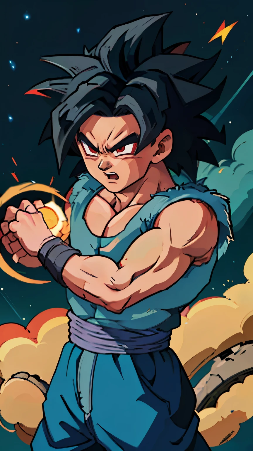 son goku from dragonball performing kamehameha, masterpiece, 8K UHD, high definition, absurdres