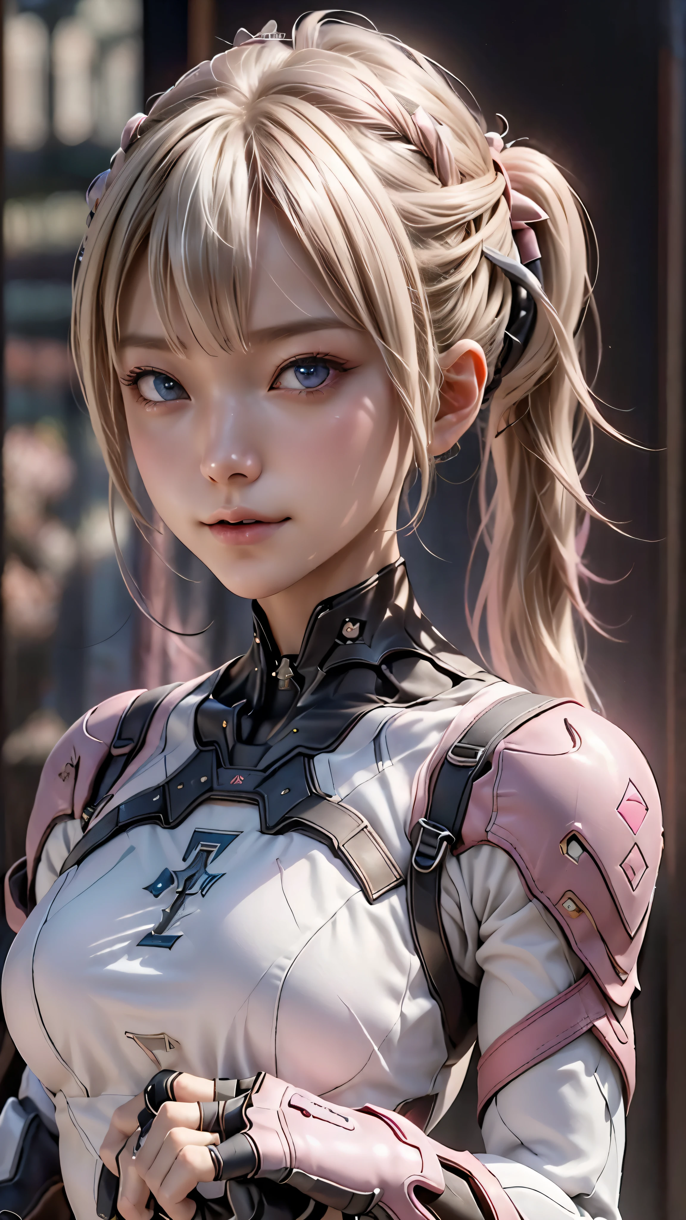 ((highest quality)), ((masterpiece)), (be familiar with:1.4), 。.。.。.3D, beautiful cyberpunk woman image,nffsw(high dynamic range),ray tracing,NVIDIA RTX,super resolution,unreal 5,scattered below the surface,PBR texturing,Post-processing,anisotropic filtering,written boundary depth,maximum clarity and sharpness,multilayer texture,Albedo and specular maps,surface shading,Accurate simulation of light-matter interactions,perfect proportions,octane rendering,two-tone lighting,wide aperture,Low ISO、White balance、Rule of thirds、8,000 students、(())(((White and pink clothes)))((blonde))