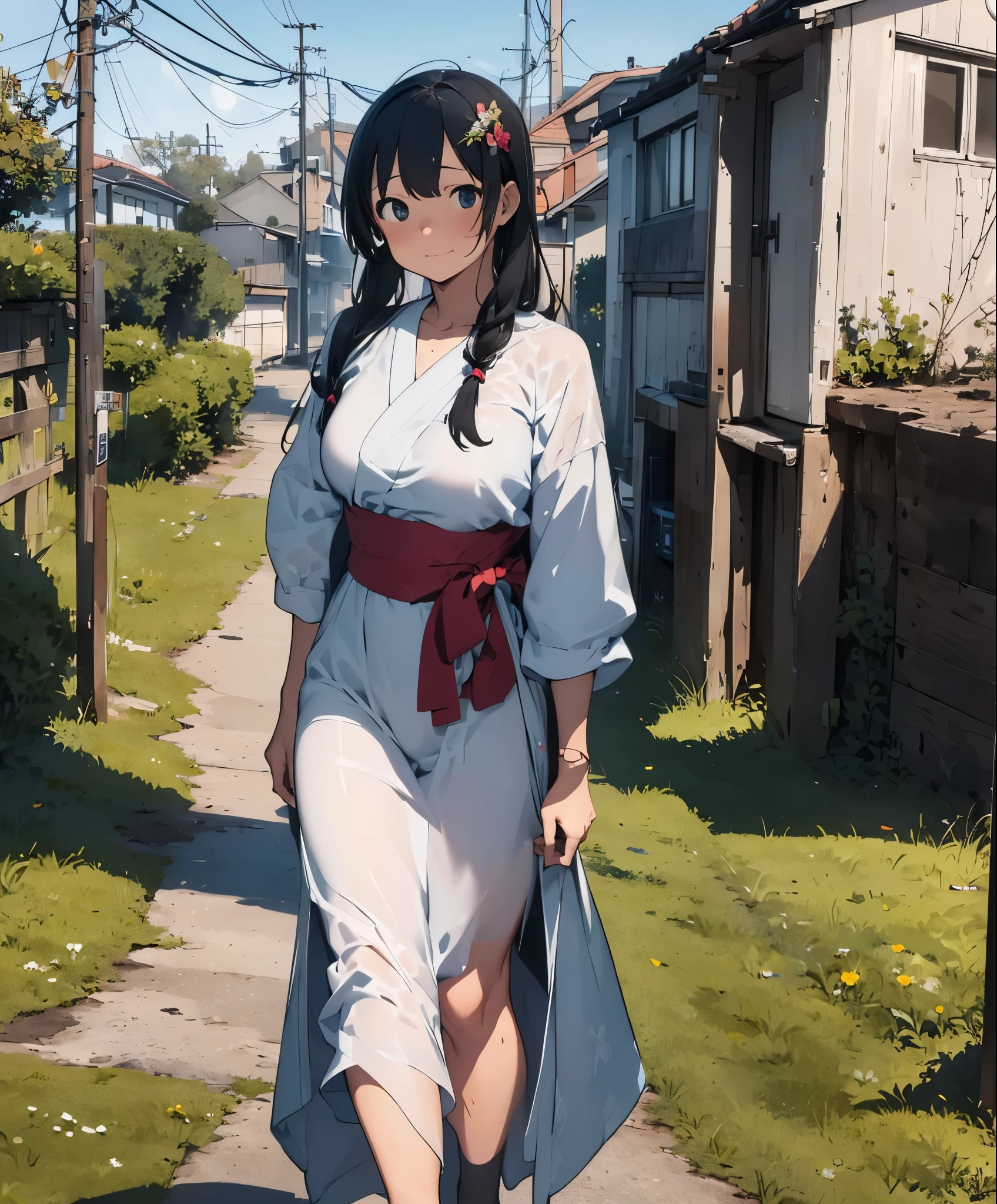 (masterpiece), (highest quality), ultra high resolution, sharp focus, ((1 female, alone)), Upper body, Hatsune Miku,beat the Japanese drum,hakama,Sarashi,Standing in honor, perfect feminine face,stage,beautiful breasts,in the meadow