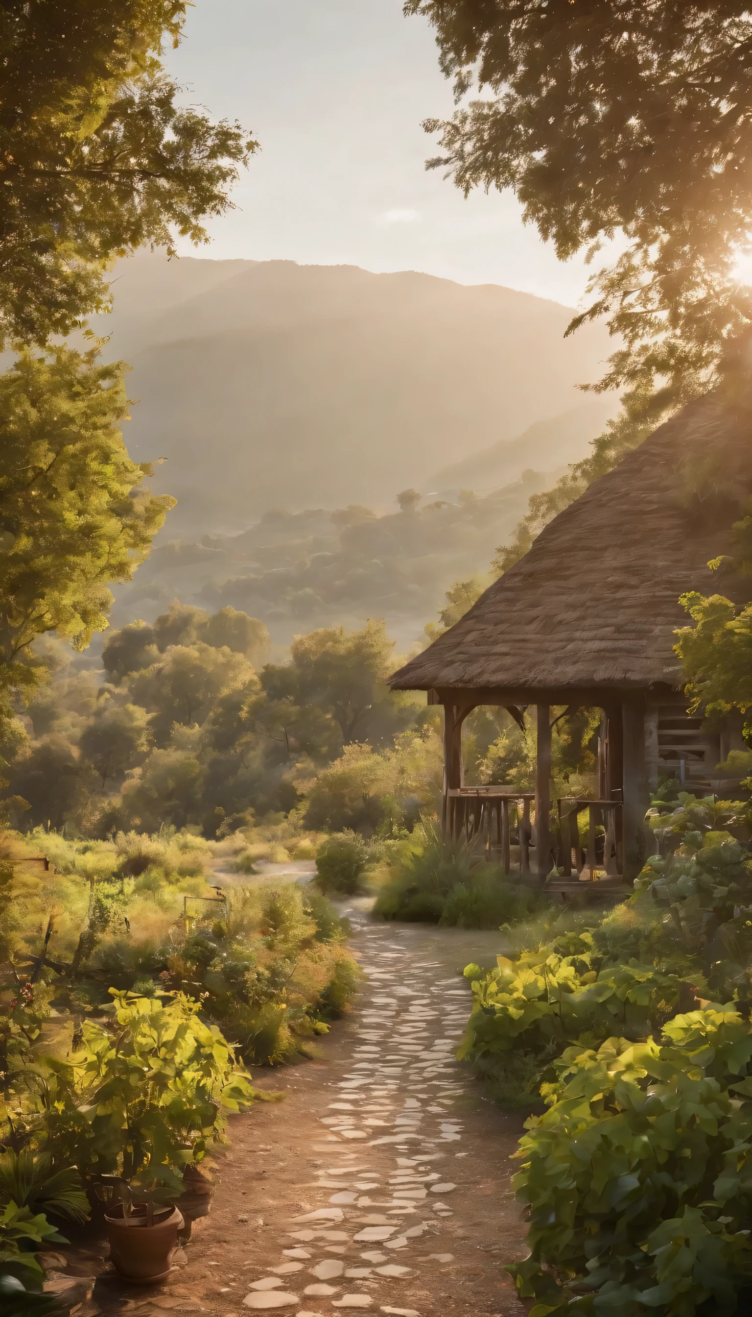 (Highly detailed CG Unity 8K wallpaper、masterpiece、highest quality、Super detailed)、(best lighting、best shadow、very delicate and beautiful)highest quality、8K、Detailed facial depiction、masterpiece、highest quality、clear image quality、A photo of a vast field seen from the balcony