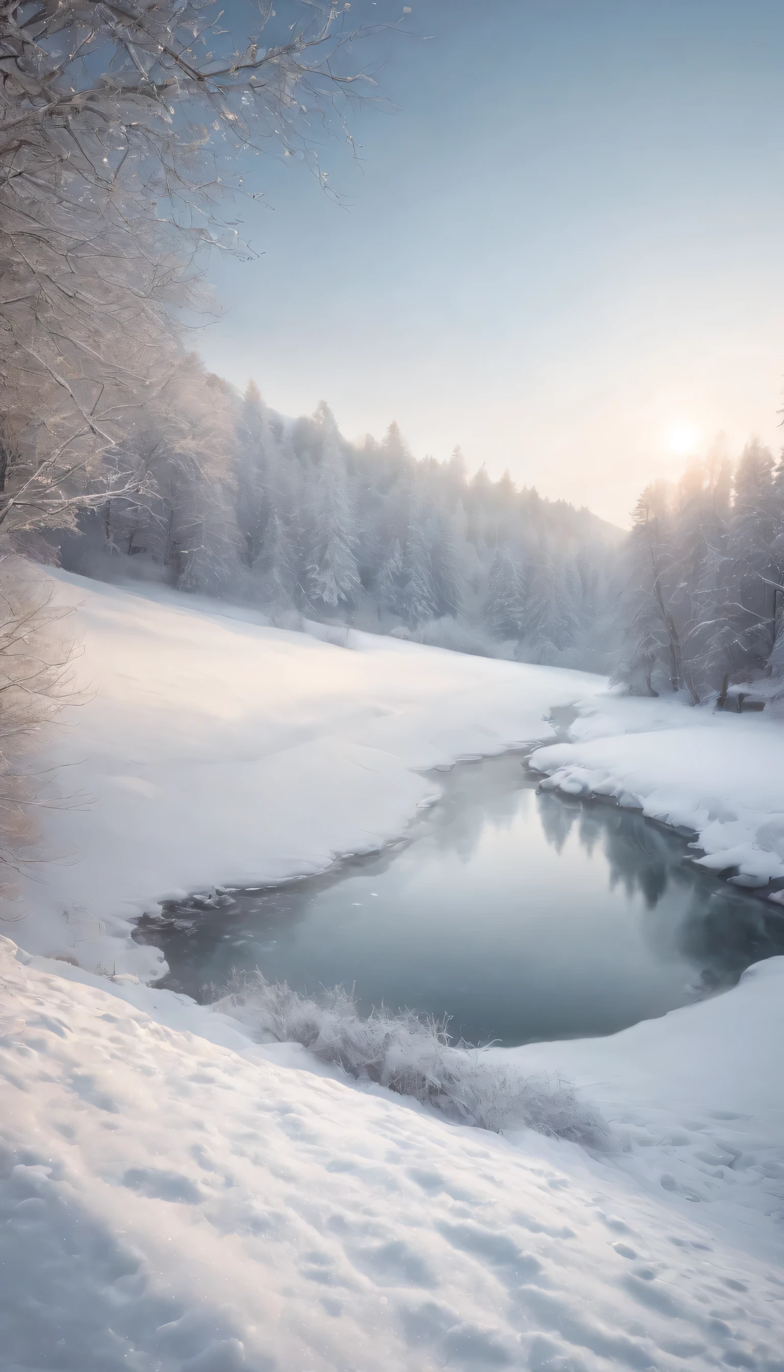 (Highly detailed CG Unity 8K wallpaper、masterpiece、highest quality、Super detailed)、(best lighting、best shadow、very delicate and beautiful)、highest quality、8K、Detailed facial depiction、masterpiece、highest quality、clear image quality、Photo of snowy scenery seen from the window