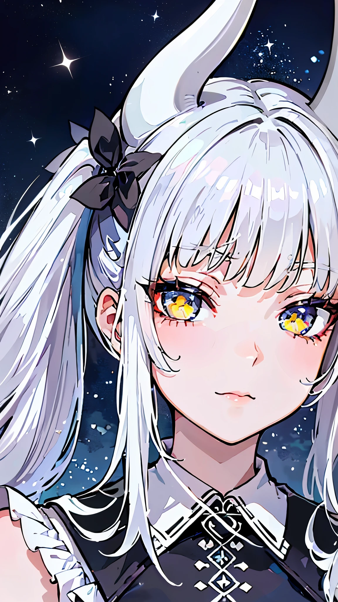 {huge_filesize},{best quality},{highly detailed},{ultra-detailed},illustration,masterpiece,{twintails},grey hair ,lolita_fashion,gothic_lolita,white_thighhighs,high heels,{demon horns},upper_body,an extremely delicate and beautiful girl,beautiful detailed eyes,ultra-detailed,glowing eyes,extremely_detailed_eyes_and_face,extremely detailed CG unity 8k wallpaper,finely detail,Bright stars,an extremely delicate and beautiful,extremely detailed
