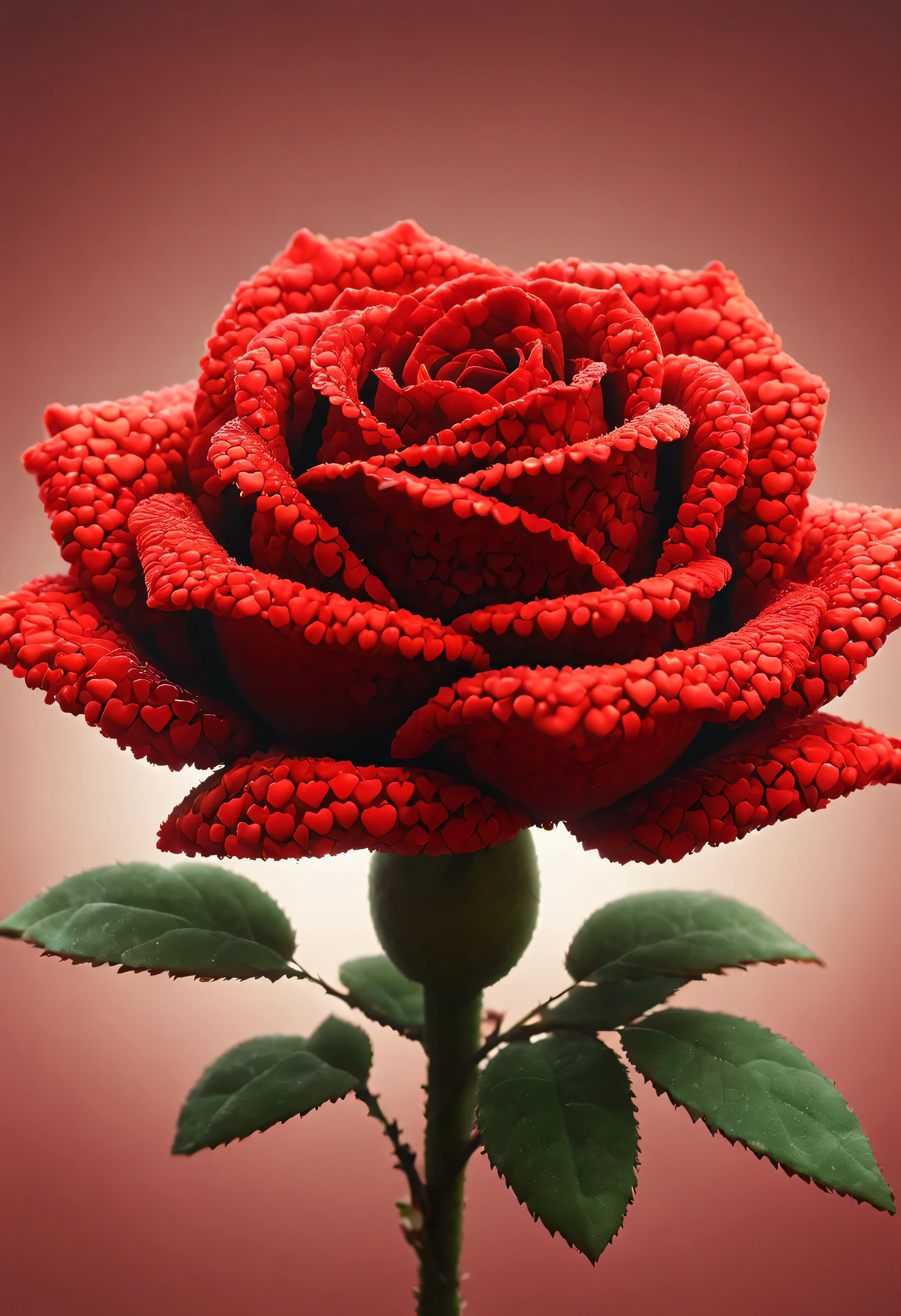 ap0l0veh3art5 style, ((red rose)), cuddly, warm atmosphere, perfect composition, ultrahigh detail, UHD, 8k wallpaper, octane render, simple colour gradient background