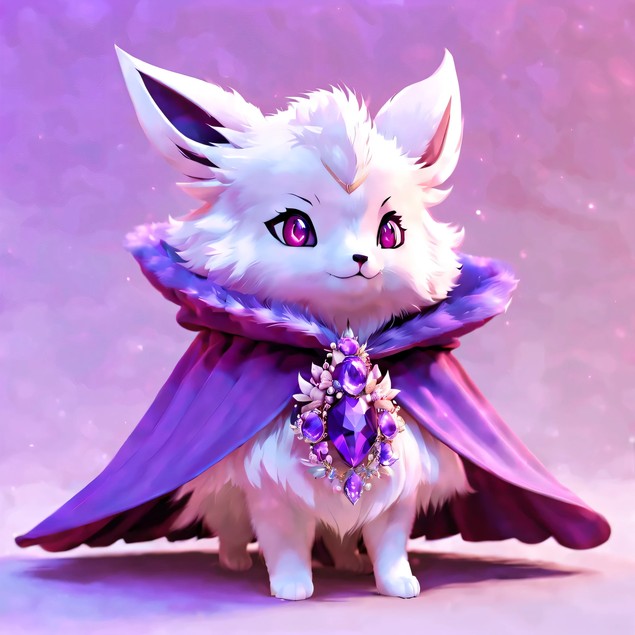  pal world nox,(purple short cloak),brooch:head of state:Purple Gemstones,animal,cute,whole body,3D,8K,