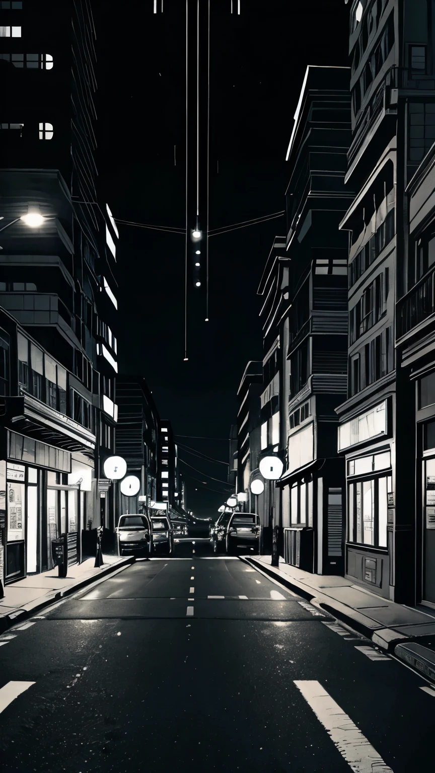 City street, at night.