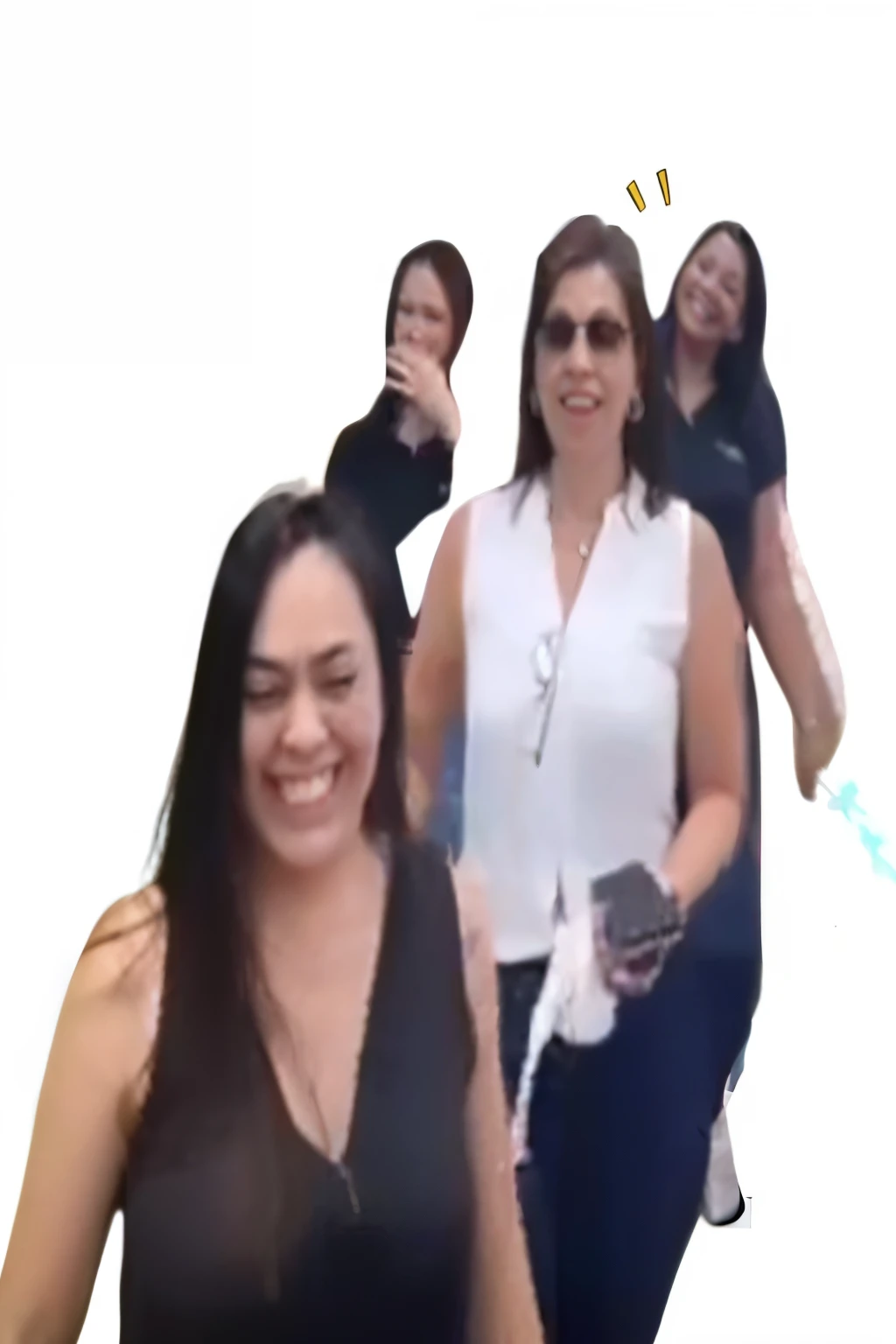 there is a group of women together in a circle, dancing in the background, video tiktok, other women dancing behind, memes, low quality video, um grupo de pessoas, capturar, grosso, annoying sister vibes, your mother, funny meme, filmagem de baixa qualidade, Really funny, filmagem vazada, latinas, pessoas dancing in the background, walking towards the camera, background with fireworks, ano novo em Copacabana.