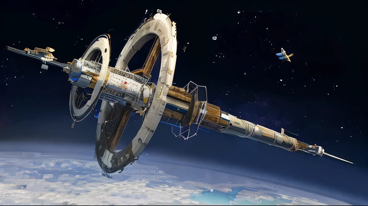 Sowjet Spacestaion Mir 2 in Minecraft placed in a hole as base