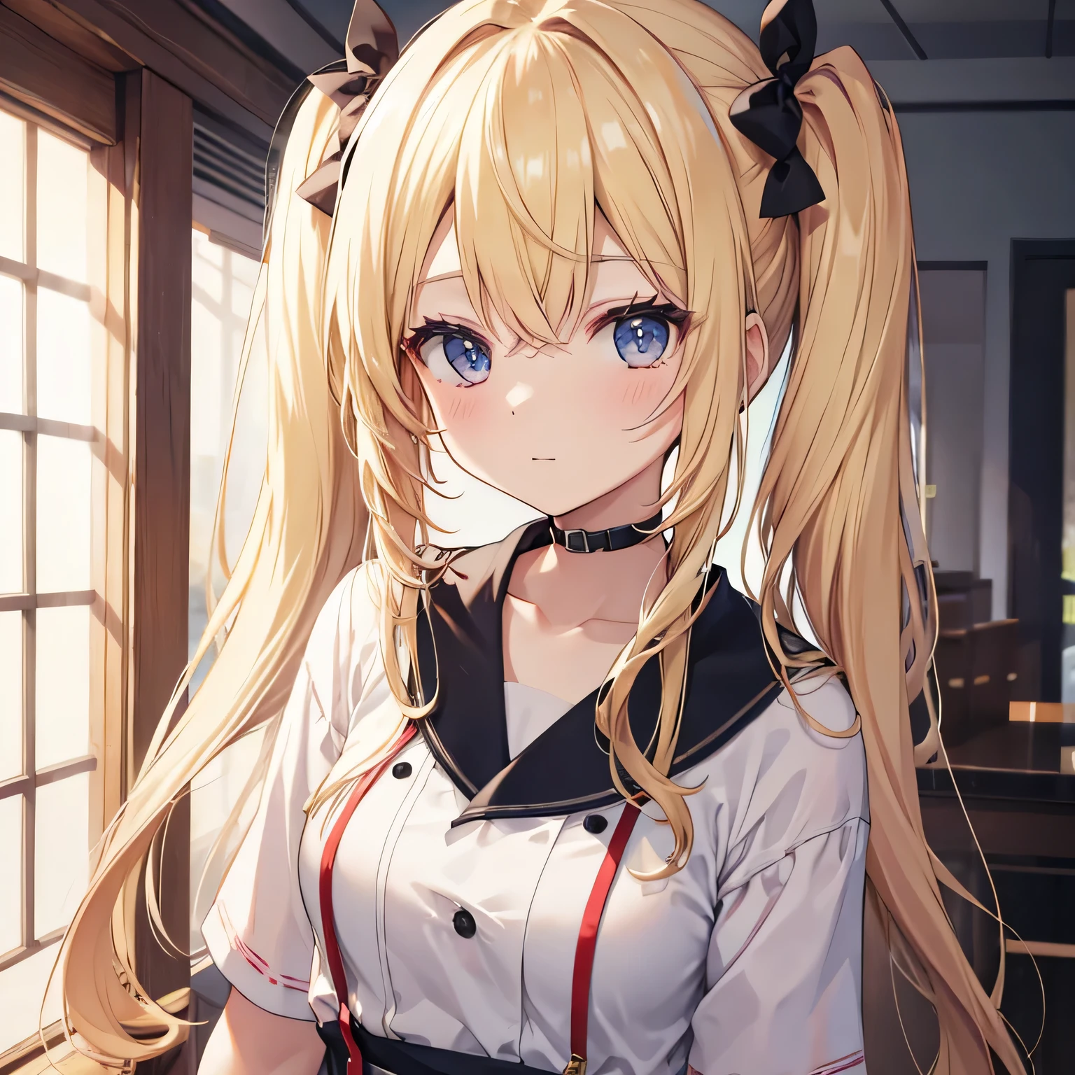 single woman　、　twin tails　、　blonde