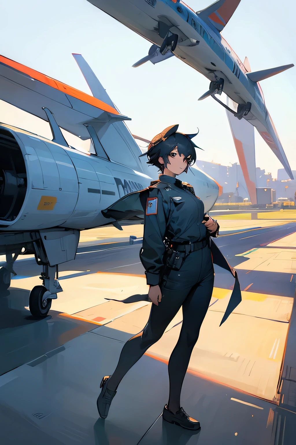 airplane pilot, full body