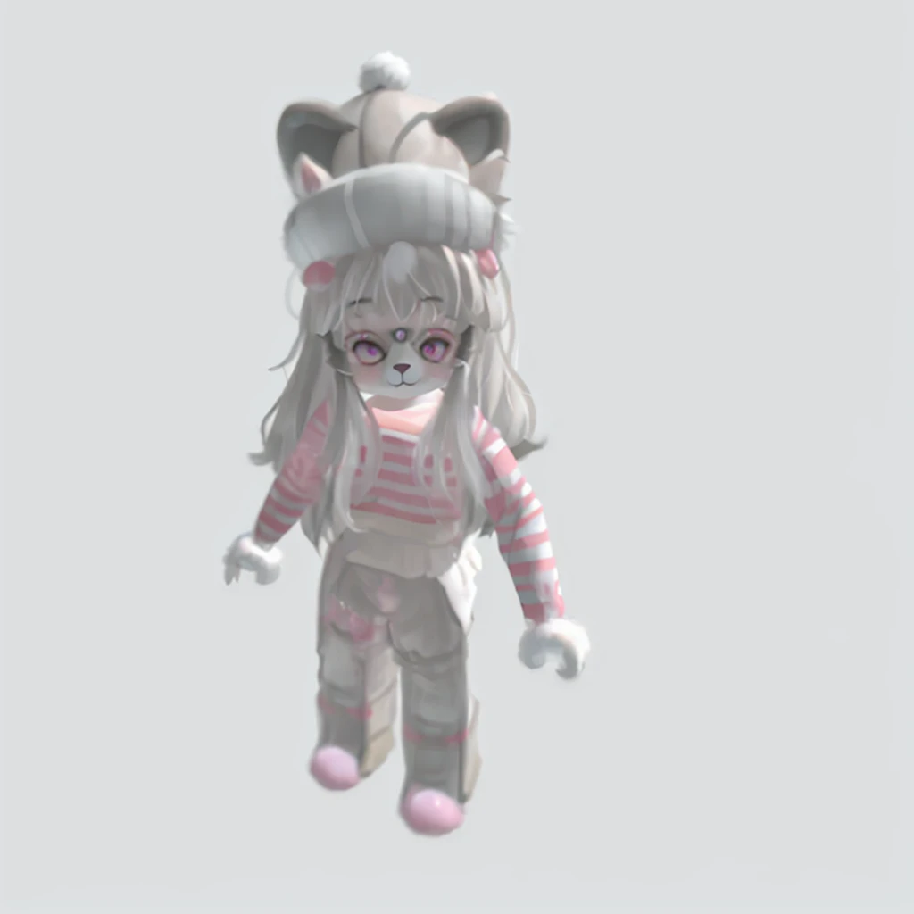 There is a 3D image of a girl with a teddy bear head., Avatar of Robox, Cute mini style furry woman, anime style 3d, Cool anime, Yes 2 k cutecore Clowncore, Anime vtuber full version, oc already displayed, Rendering of a cute 3D anime girl., Fluffy cat smol wears a smol hat, Soft 3D rendering