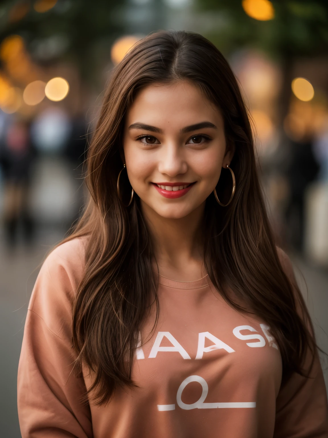 A half body photo of a attractive woman 20 y.o., NSFW, flashing, (:1.1),
Sweatpants and sweatshirt, Maven, Tall, Athletic, Triangular Face, Fair Skin, long brown Hair, hazel Eyes, [[Curved Nose]], Thick Lips, Round Chin, Instagram model, cheerful smile, medium breasts, Dangle earrings, coral stain lipstick,
Masterpiece, hi res, 8k, award winning, RAW photo, high quality, 35mm photograph, film grain, bokeh, professional, 4k, highly detailed, 