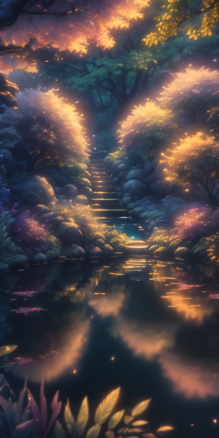masterpiece, best quality, (Very detailed CG unified 8k wallpaper), (best quality), (Best Illustration), (best shade), Glowing Elves, and a glowing deer, in the pool Drinking water, nature元素 in the forest theme. mysterious forest, Beautiful forest, nature, surrounded by flower, delicate Leaves and branches surrounded by firefly (nature元素), (jungle theme), (Leaves), (branches), (firefly), (particle effect) ETC. 3D , octane rendering, Ray tracing, Super detailed--v6