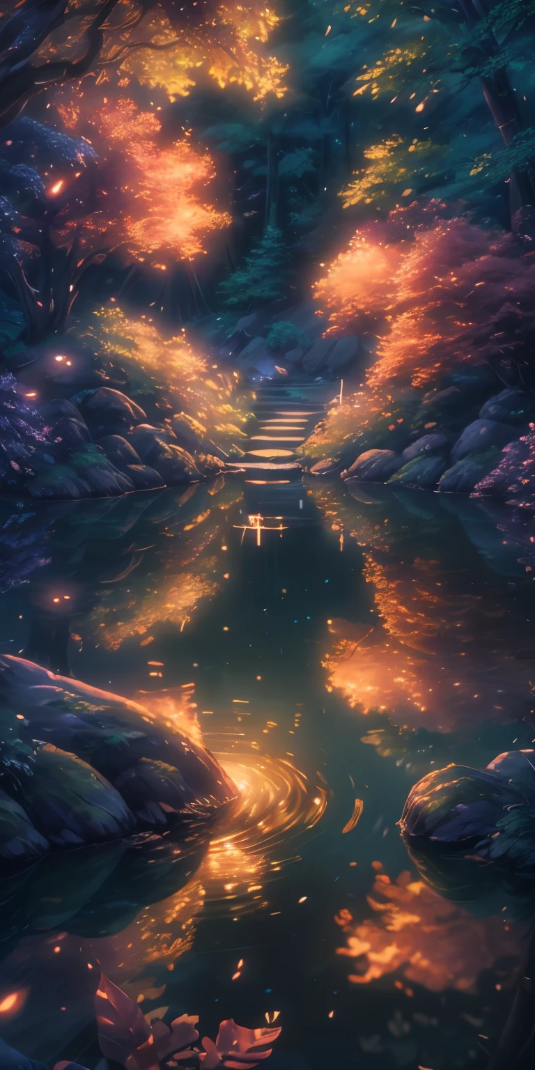 masterpiece, best quality, (Very detailed CG unified 8k wallpaper), (best quality), (Best Illustration), (best shade), Glowing Elves, and a glowing deer, in the pool Drinking water, nature元素 in the forest theme. mysterious forest, Beautiful forest, nature, surrounded by flower, delicate Leaves and branches surrounded by firefly (nature元素), (jungle theme), (Leaves), (branches), (firefly), (particle effect) ETC. 3D , octane rendering, Ray tracing, Super detailed--v6