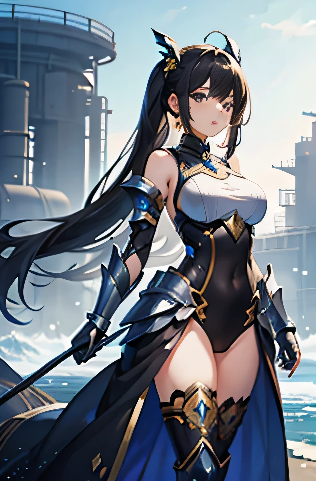 anime girl with sword and armor posing in front of a background, ayaka genshin impact, anime goddess, seductive anime girl, cushart krenz key art feminine, characters from azur lane, keqing from genshin impact, from the azur lane videogame, azur lane style, krenz cushart and artgerm