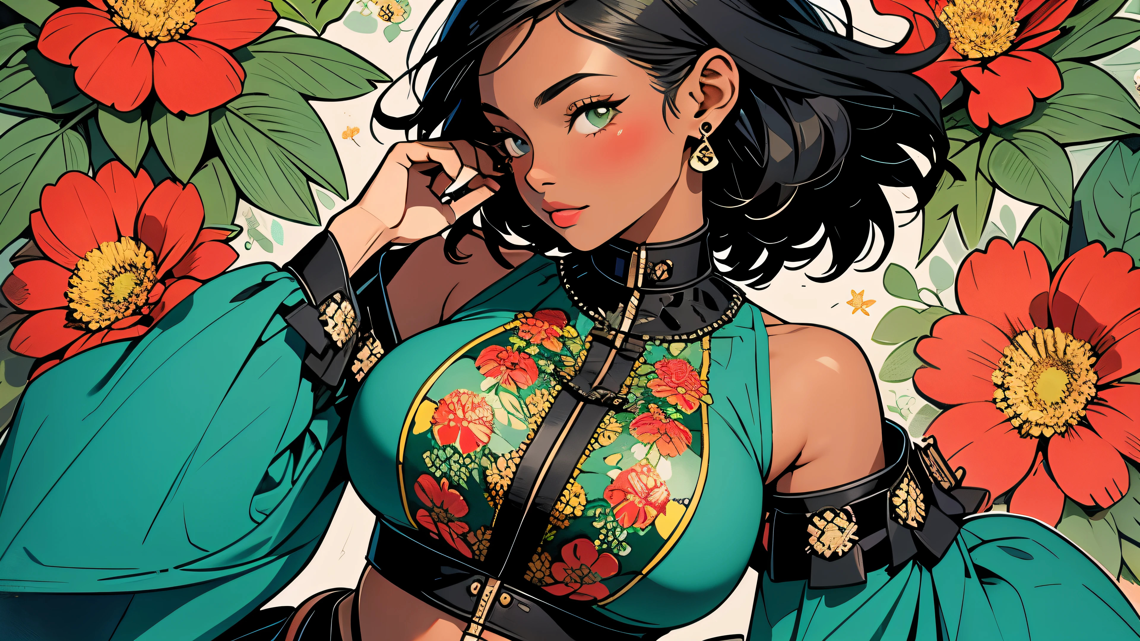 mdjrny-v4 style portrait of a female leprechaun, voluptuous, gorgeous detailed face, mischievous smirk, ample hips, insanely detailed accentuated big booty, mature, great aesthetics, perfect anatomy, well proportioned body, intricate, elegant, highly detailed, digital painting, artstation, concept art, smooth, sharp focus, illustration, art by artgerm and Greg Rutkowski and alphonse mucha, 8k, High-quality, insanely detailed,